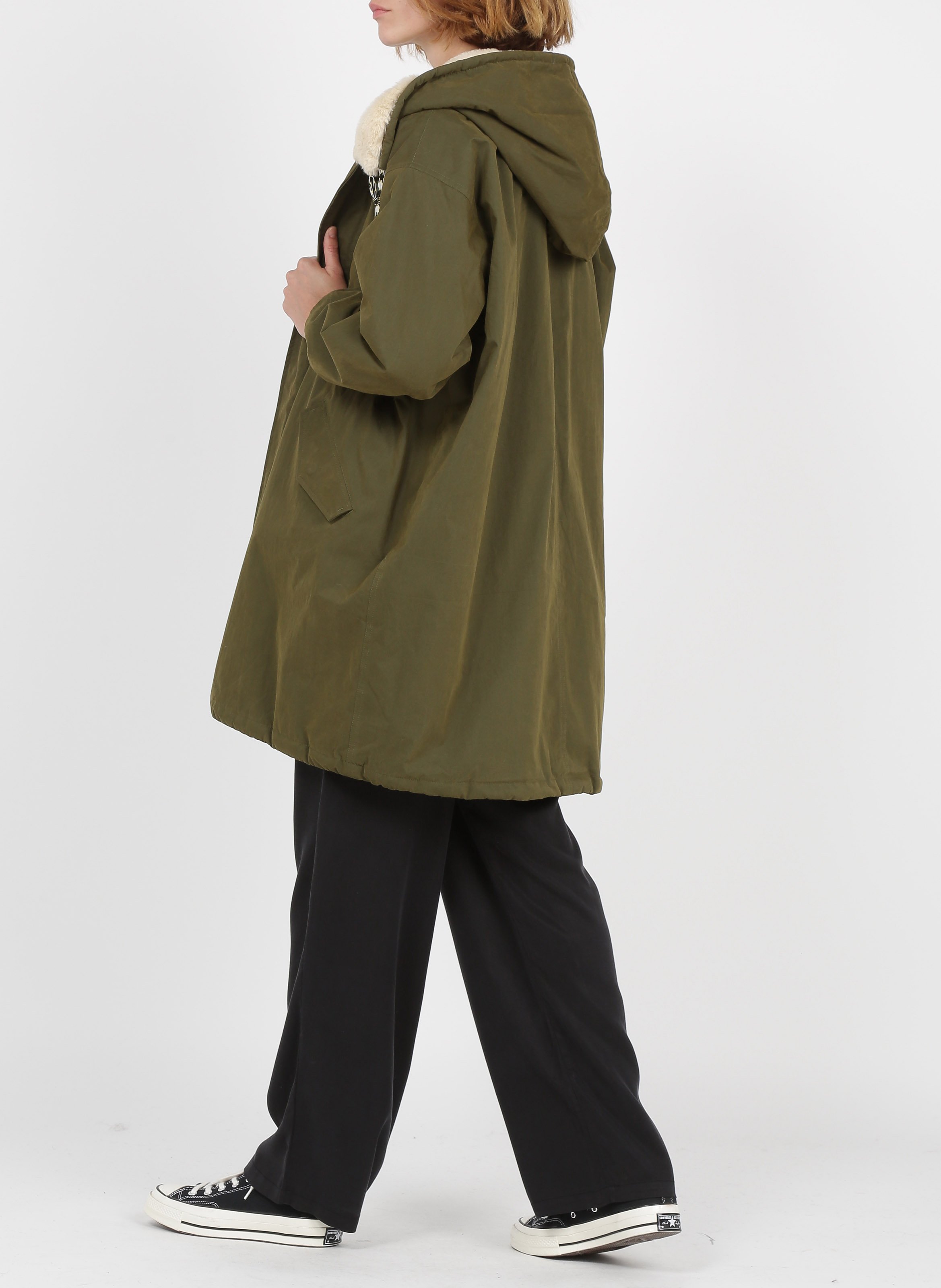 Parka met gevoerde capuchon - katoenblend BELLEROSE Kaki