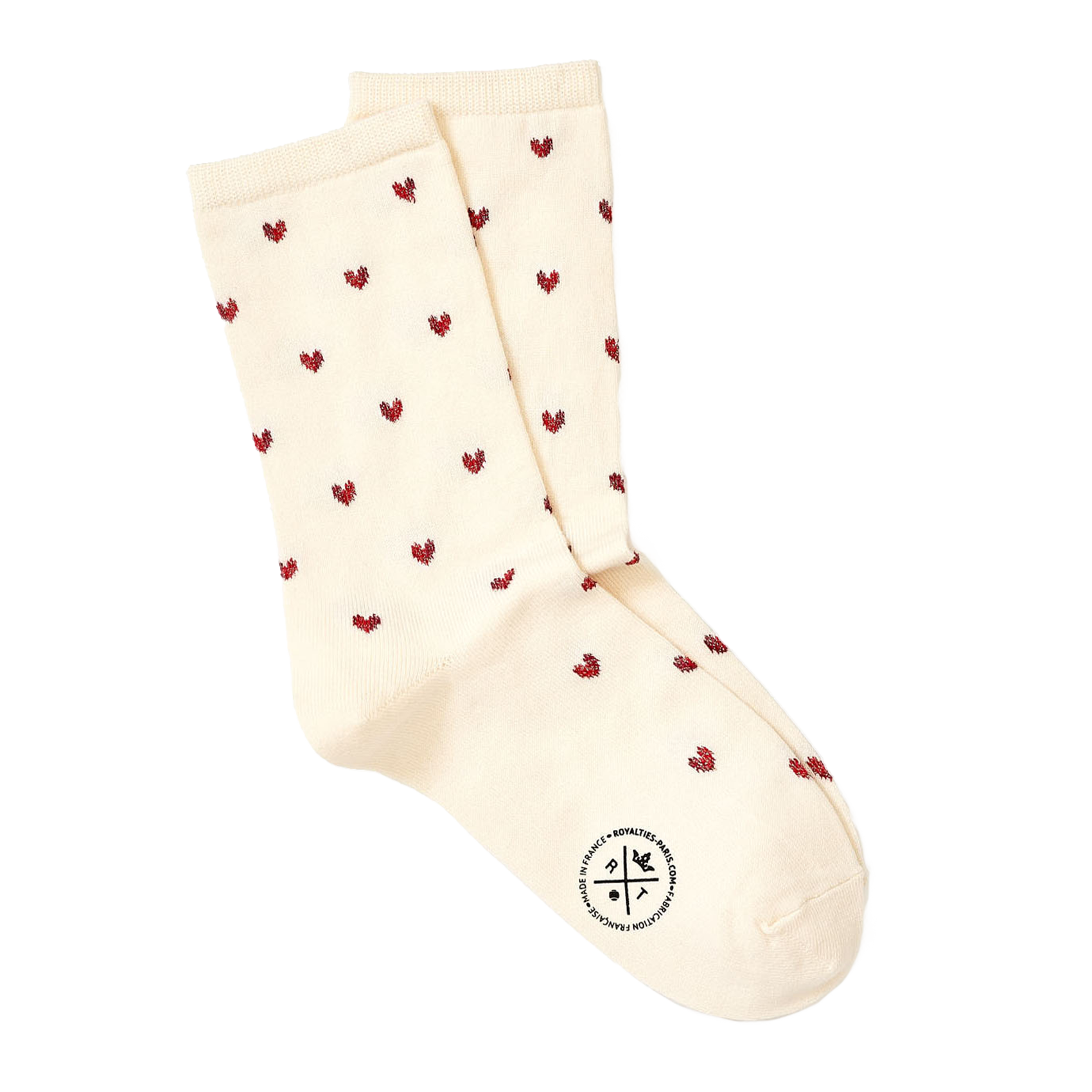 Heart-patterned cotton-blend socks ROYALTIES