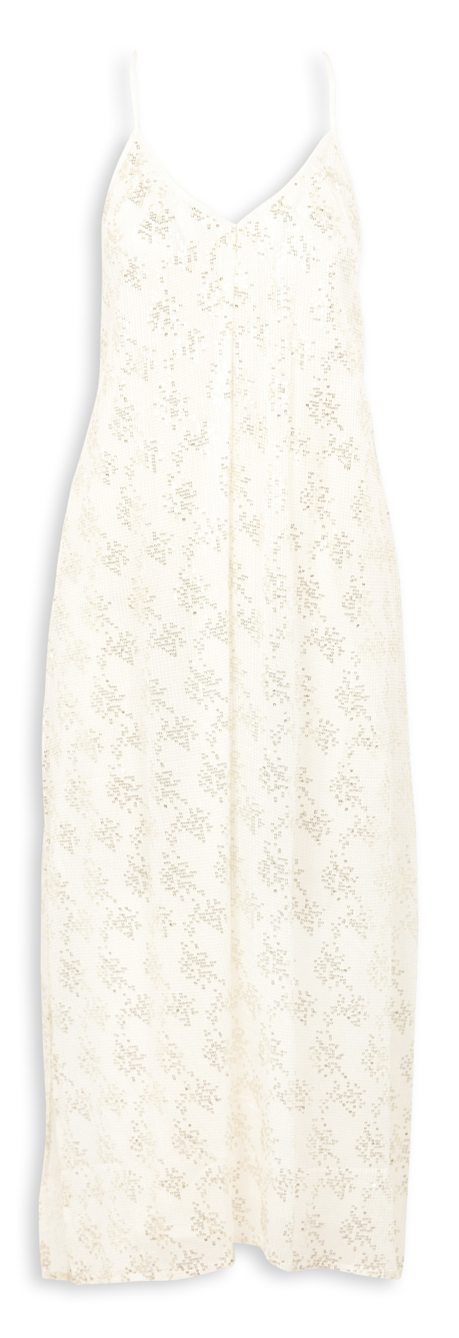 Robe longue col V à sequins  SUNDRESS Blanc