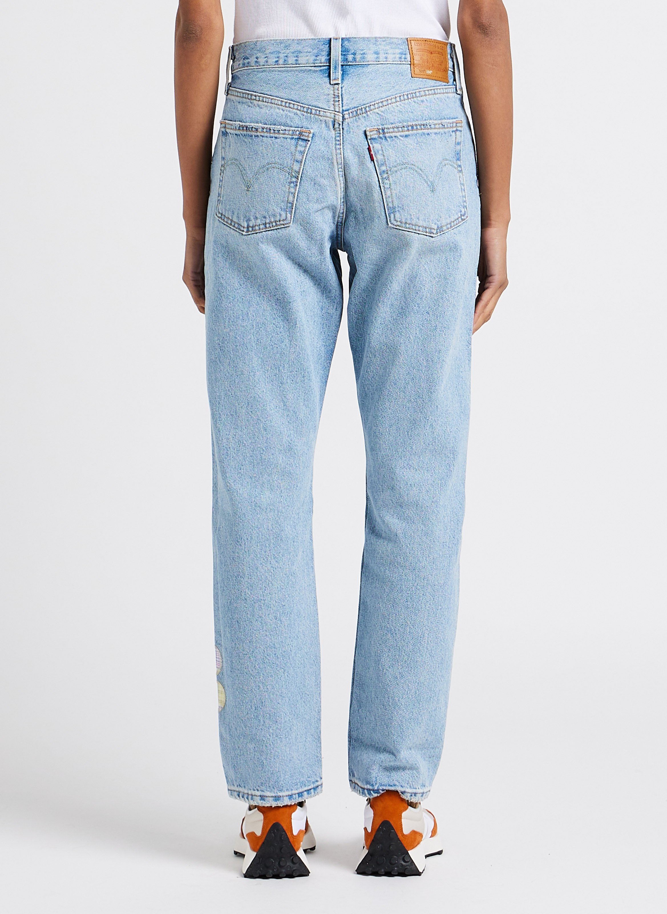 Straight Cut Jeans aus Baumwolle in Bleached Jeans