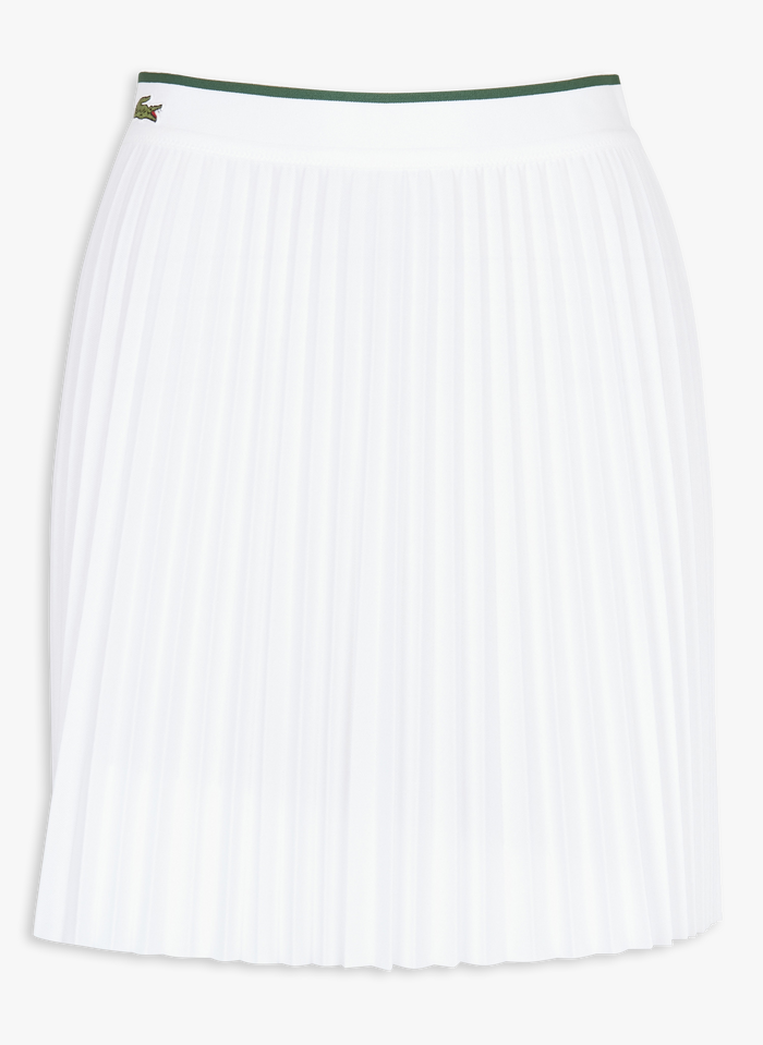 Women - White Skirt Lacoste Place | Flared Short Tendances des High-waisted Pleated