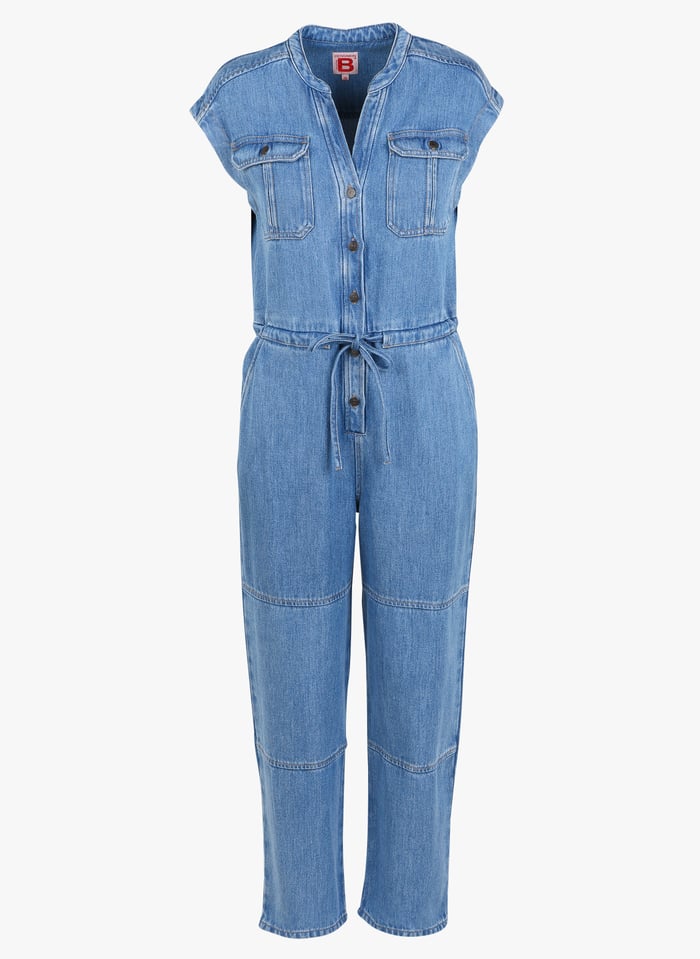 Fitted top denim playsuit