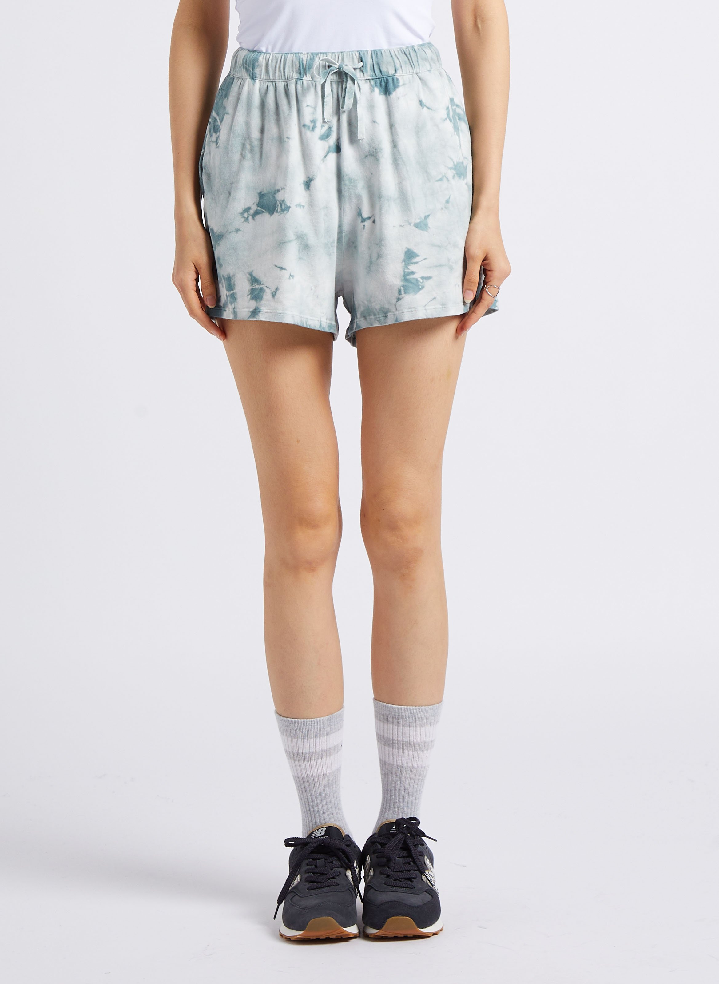 Short droit en coton bio mélangé MAJESTIC FILATURES Bleu