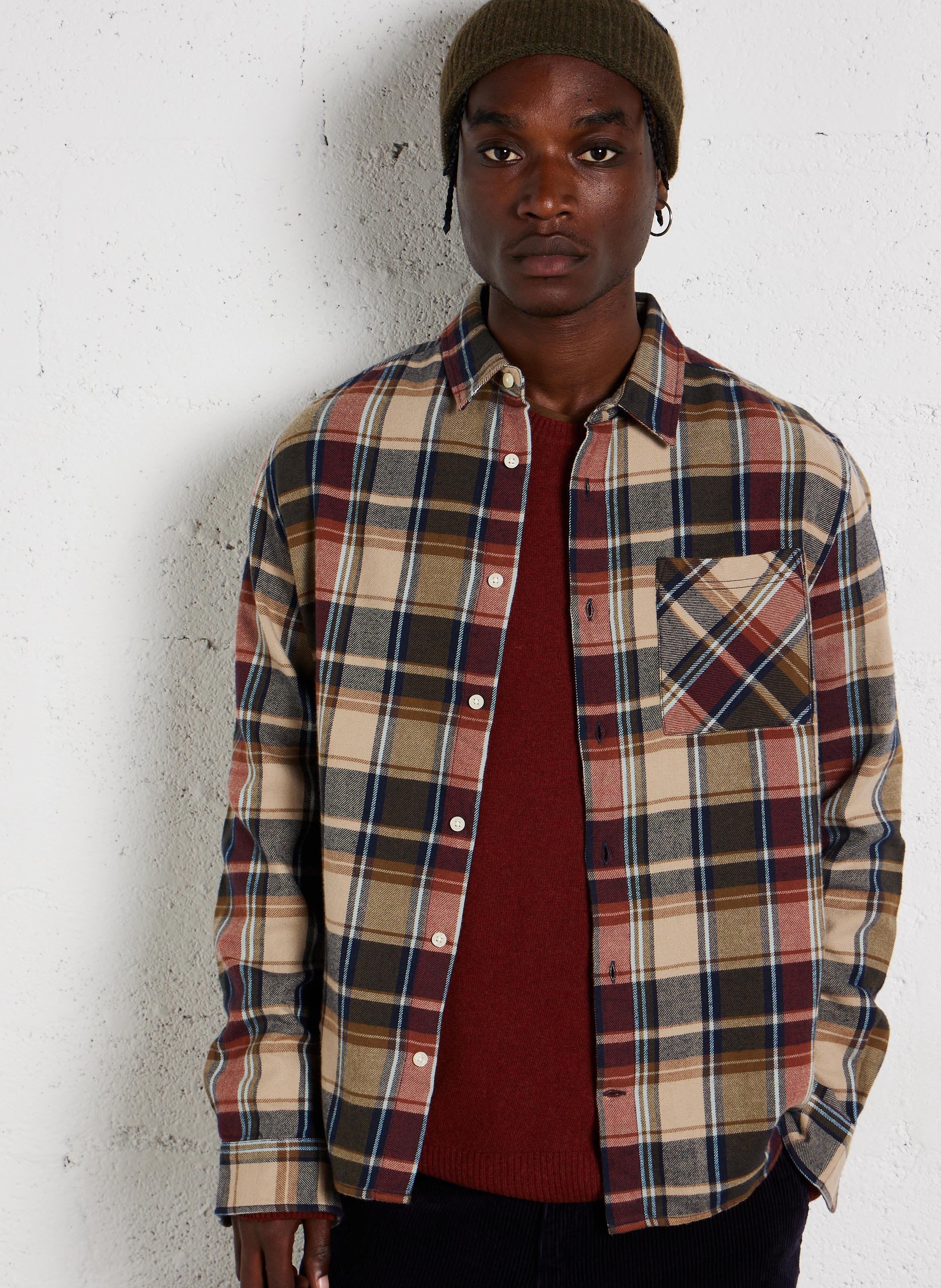 Chemise col classique en coton bio KNOWLEDGE COTTON APPAREL Multicolore