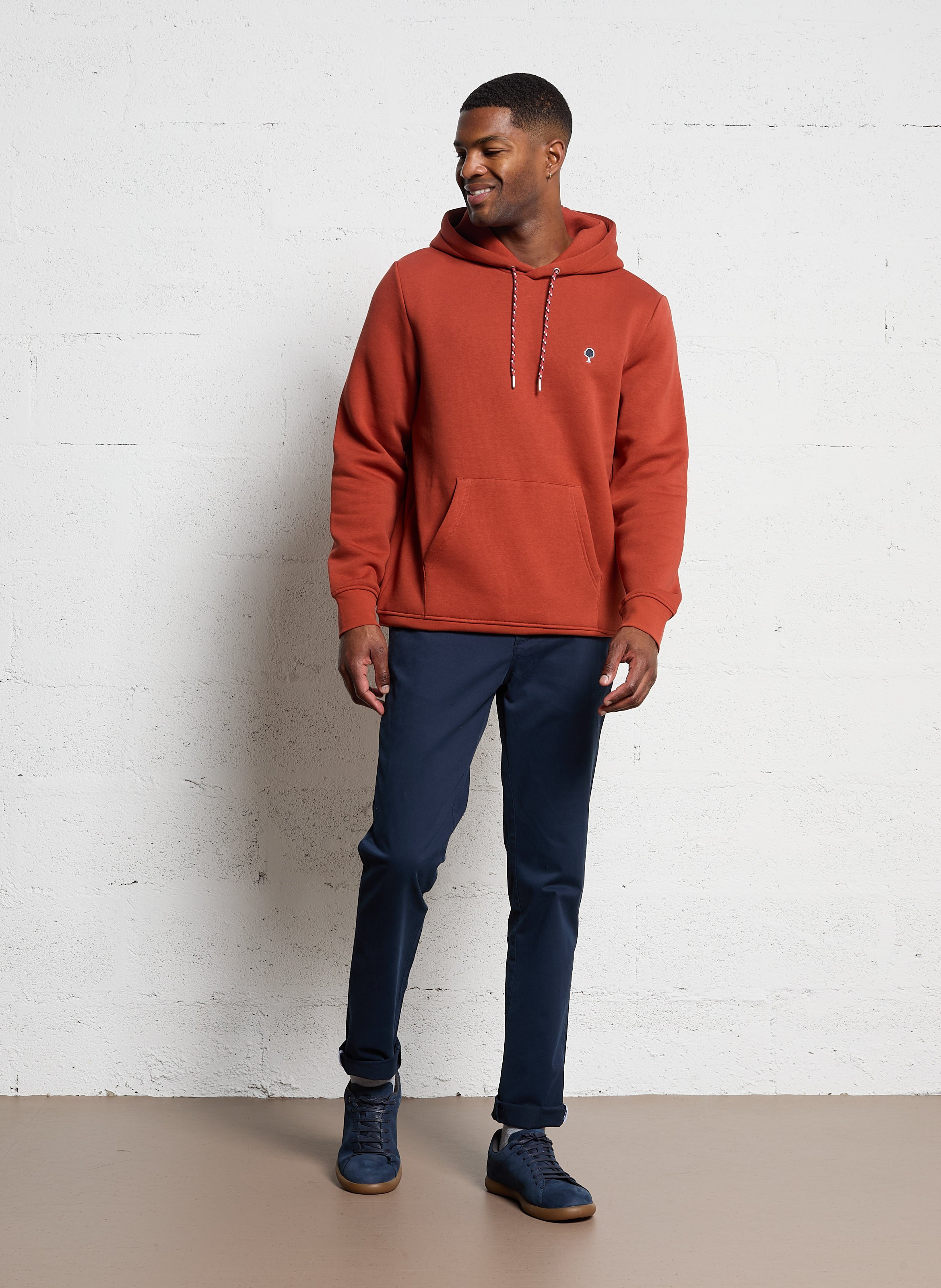 Gerade geschnittene Hose aus Bio-Baumwoll-Mix FAGUO Blau