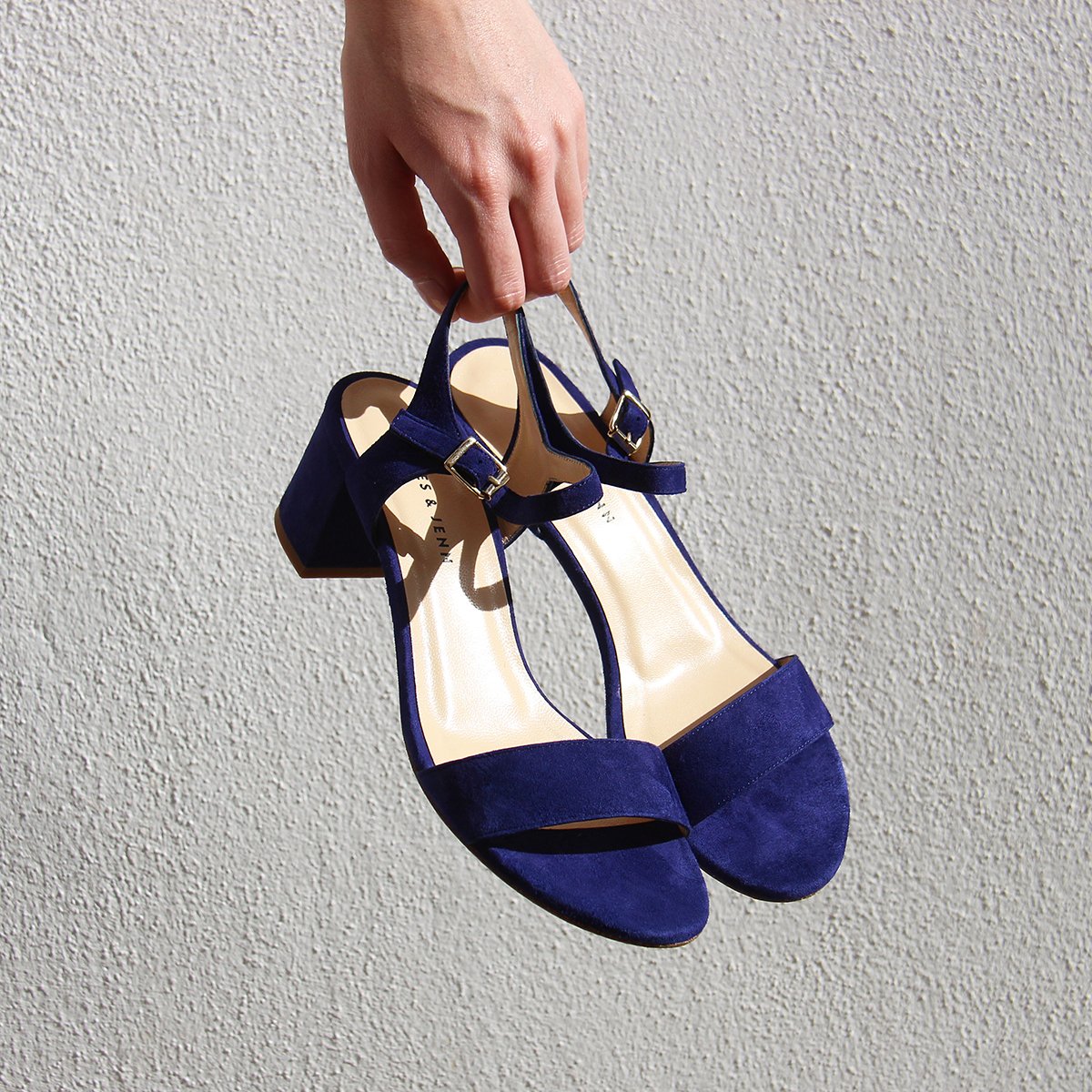 Medium heel suede sandals JULES & JENN Blue