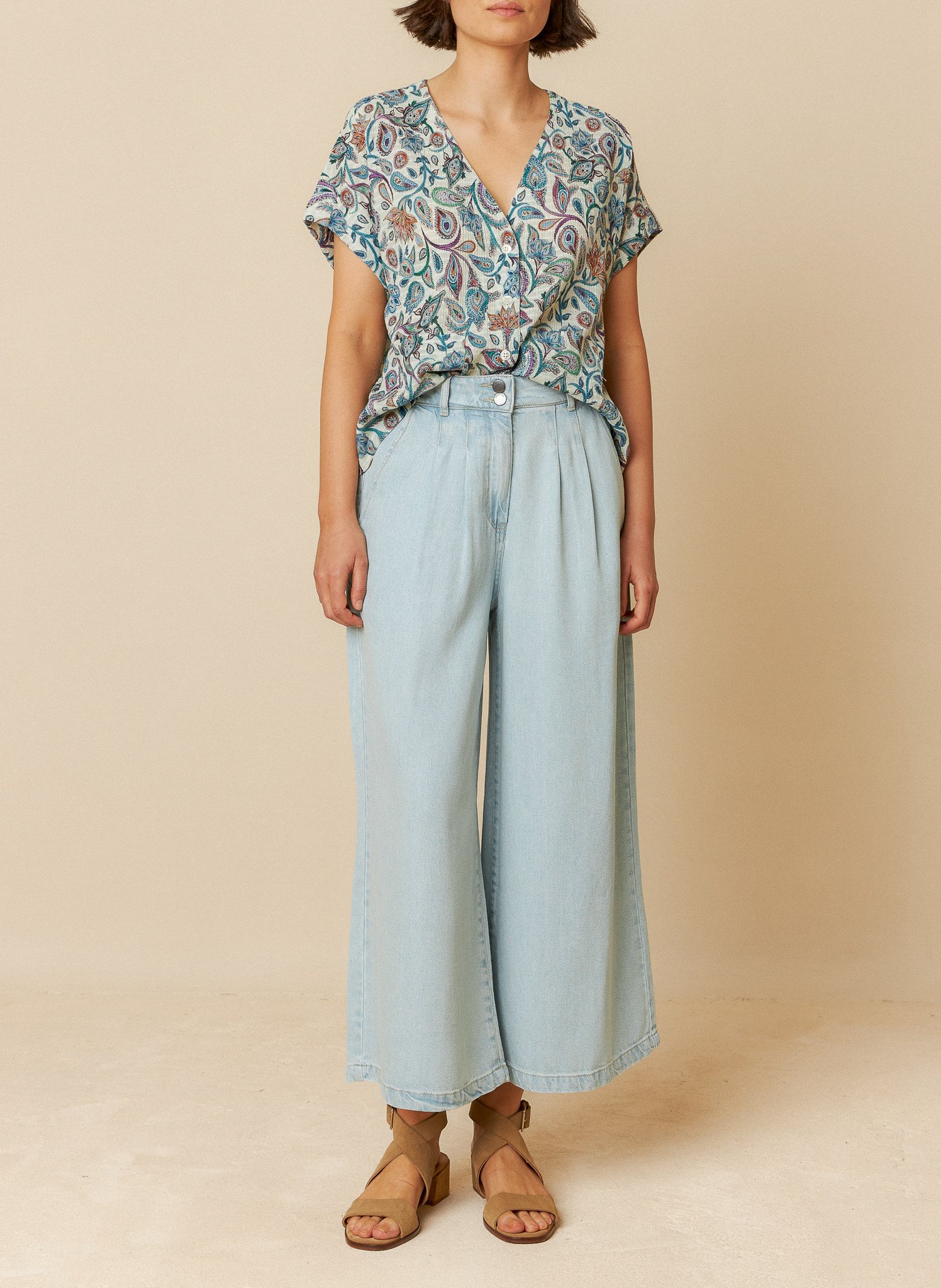 Printed organic cotton top INDI & COLD Multicolored