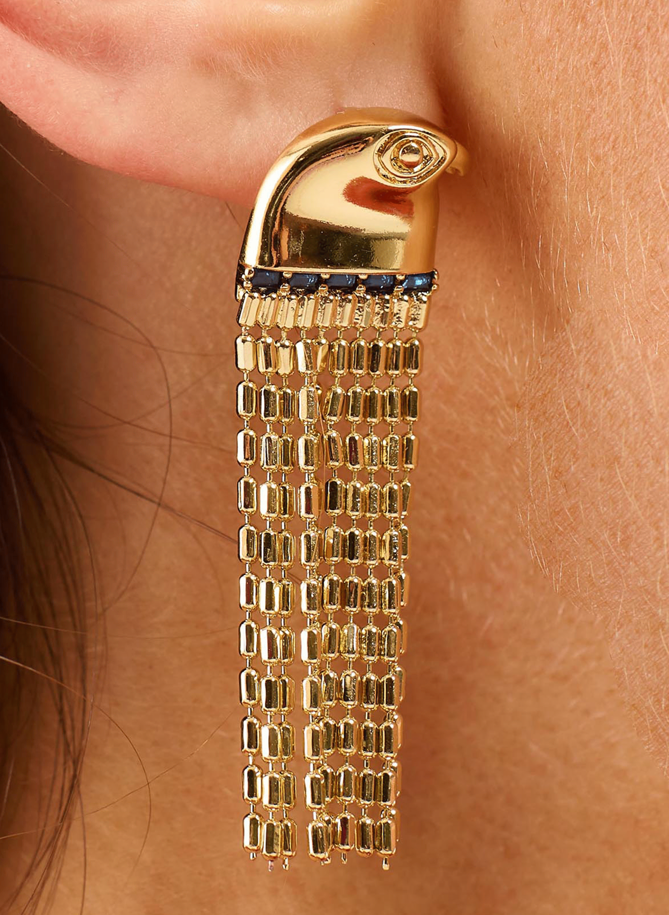 Earrings with chains for pierced ears HIPANEMA Golden