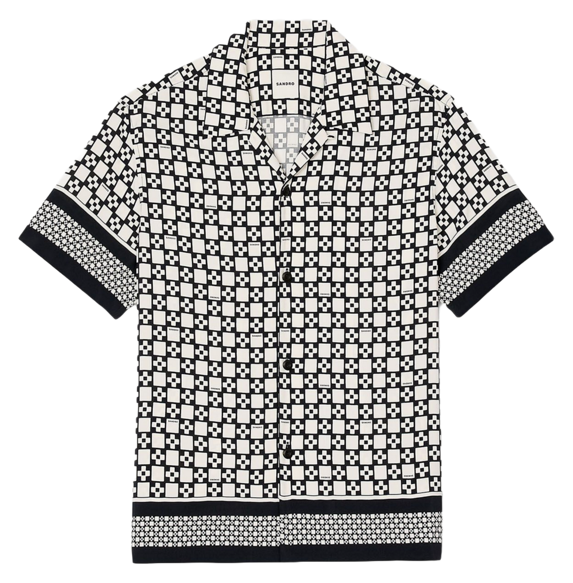 Chemisier droit imprimé SANDRO Noir