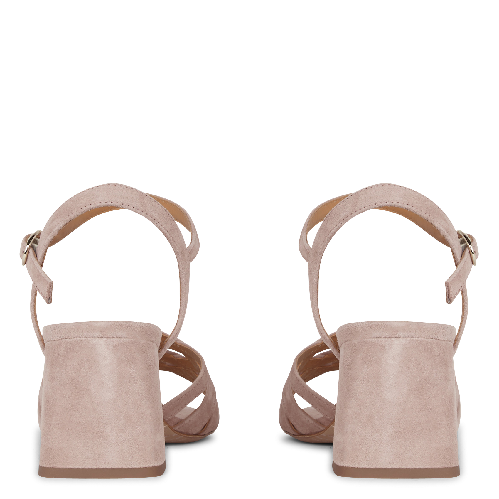 Heeled suede sandals BOBBIES Pink