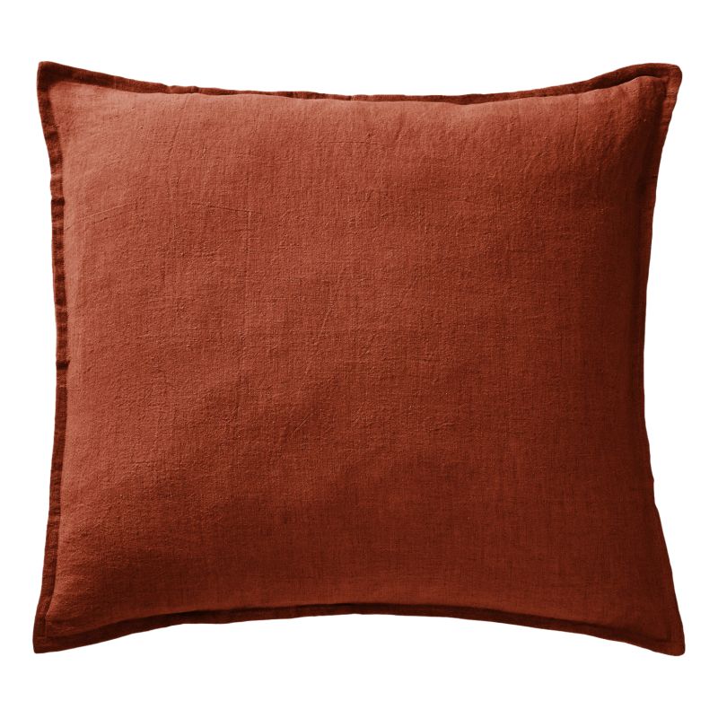 Cotton percale pillow case L'EFFET PAPILLON Orange