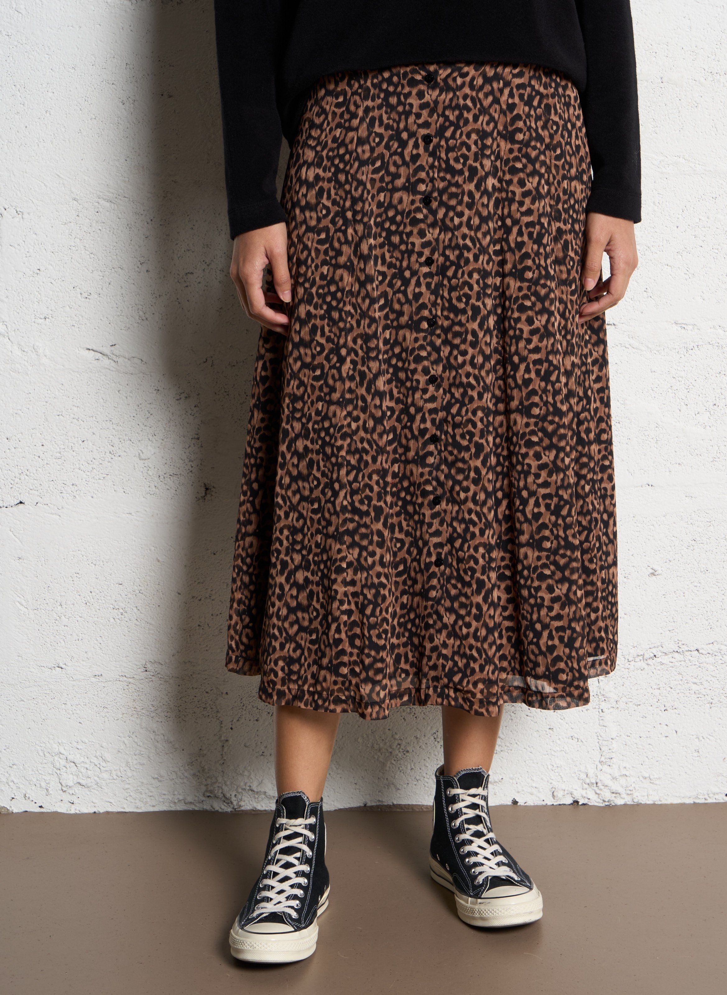 Gestreepte rok ONE STEP Zwart