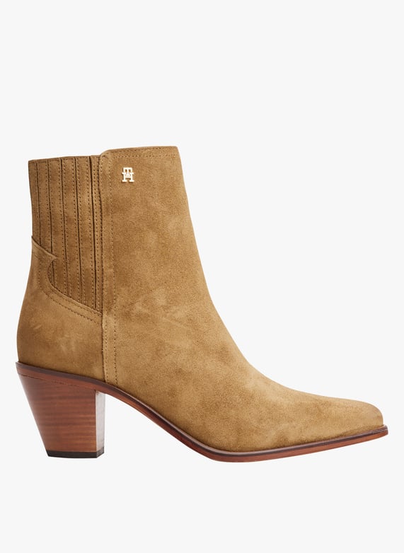 Bottines en cuir velours Marron Tommy hilfiger Femme Place des