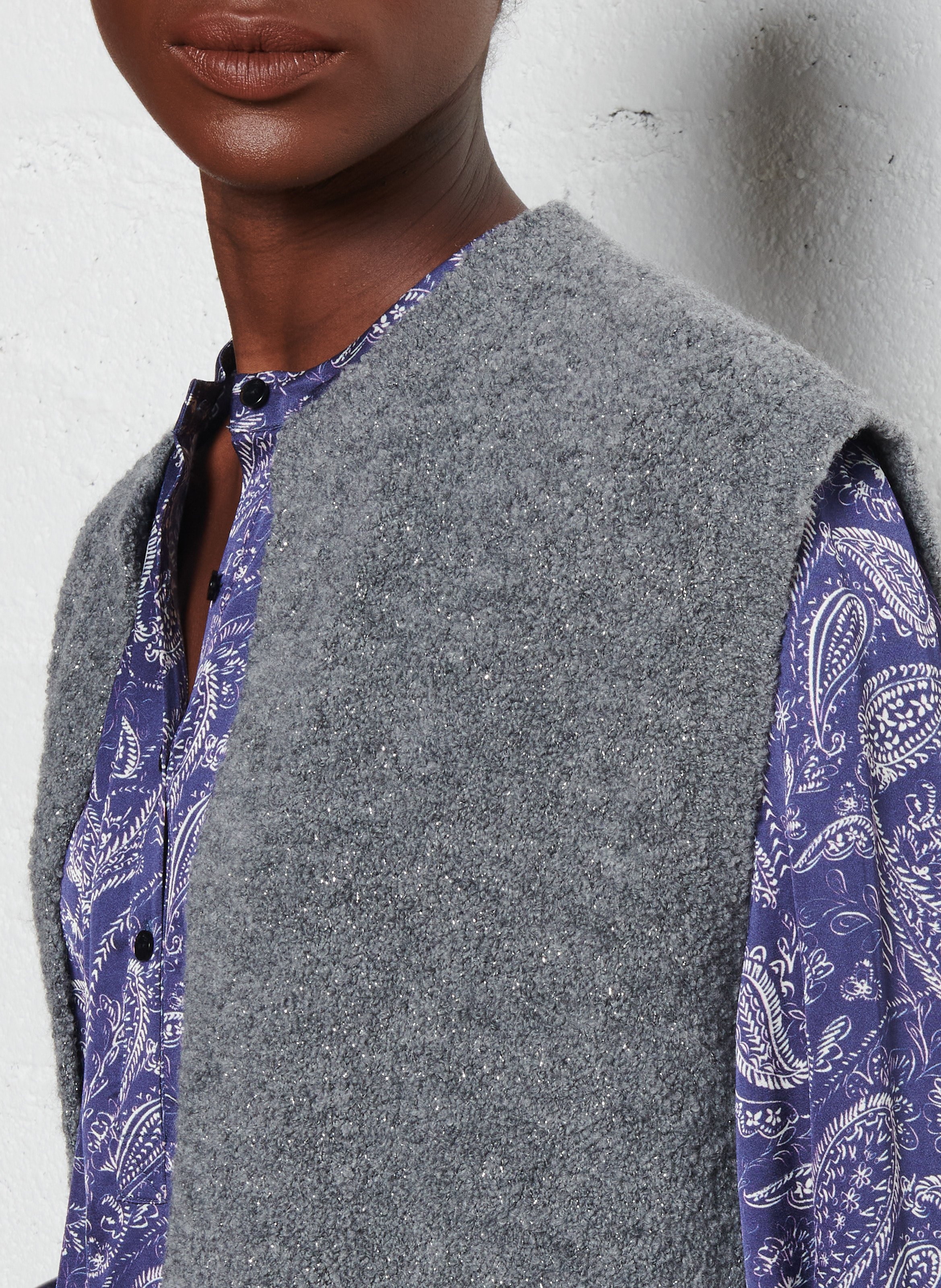 Sleeveless straight vest ONE STEP Grey