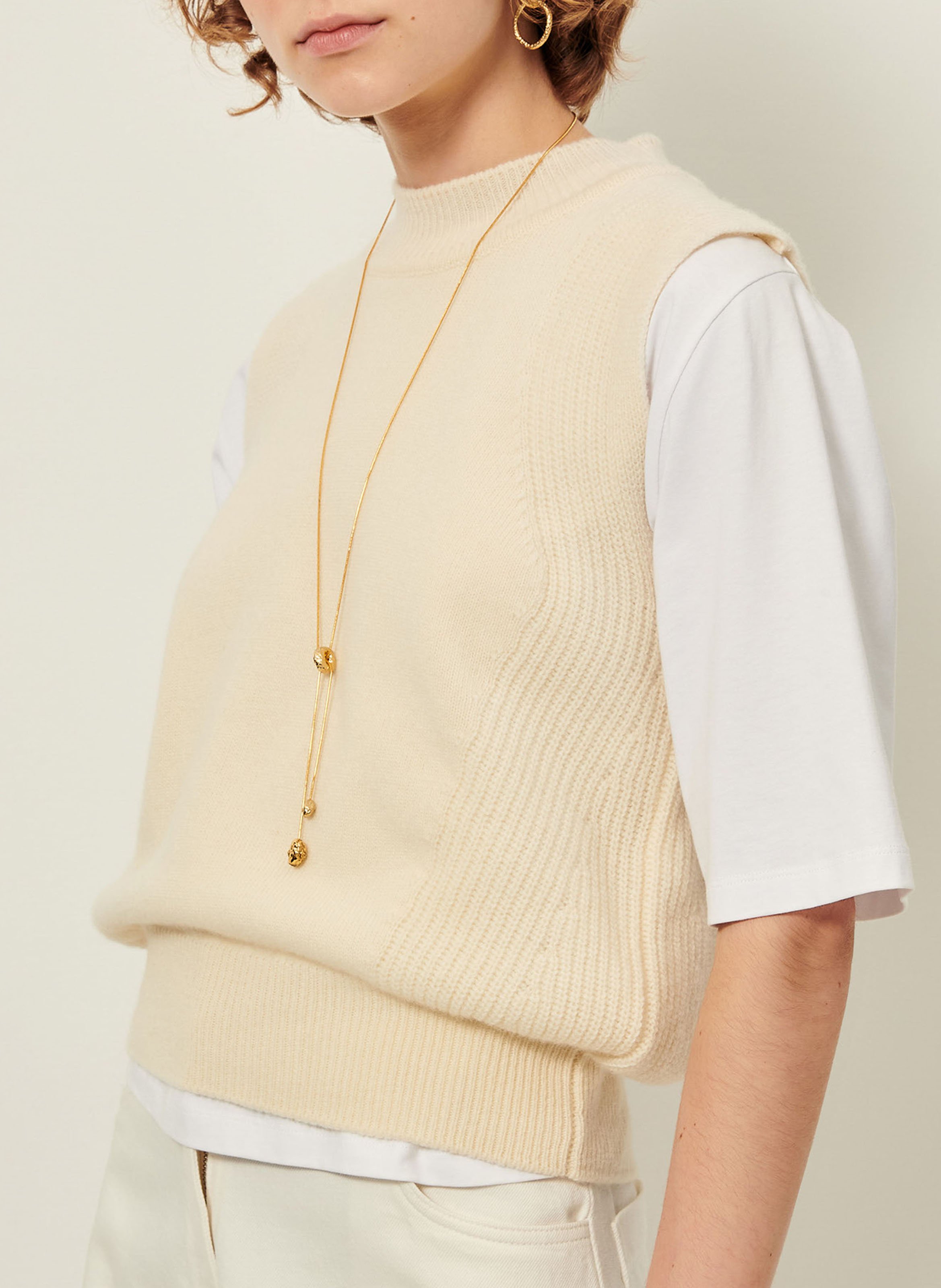 Pull col rond en laine SESSUN Beige