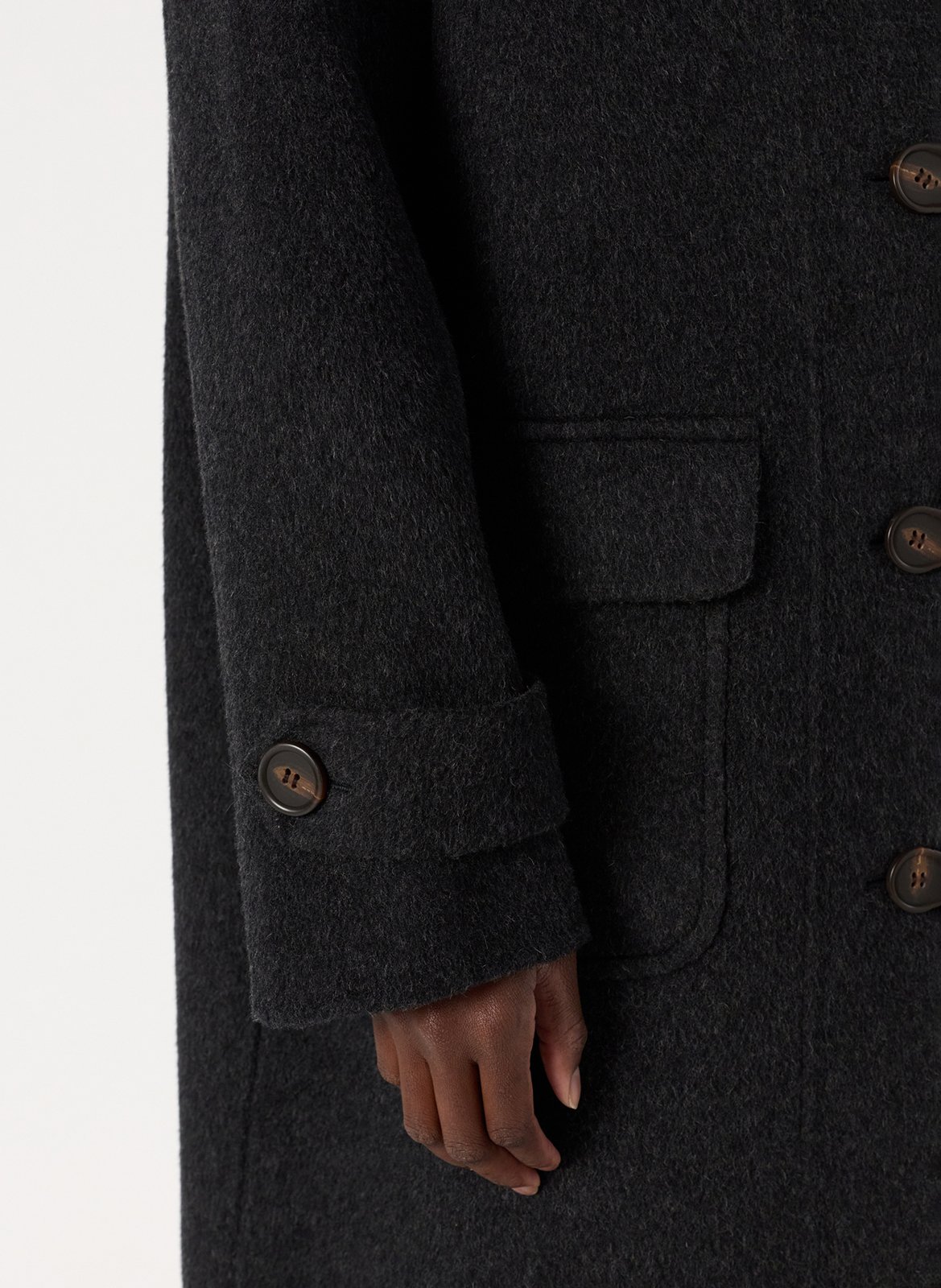 Long manteau à capuche en laine GERARD DAREL Gris