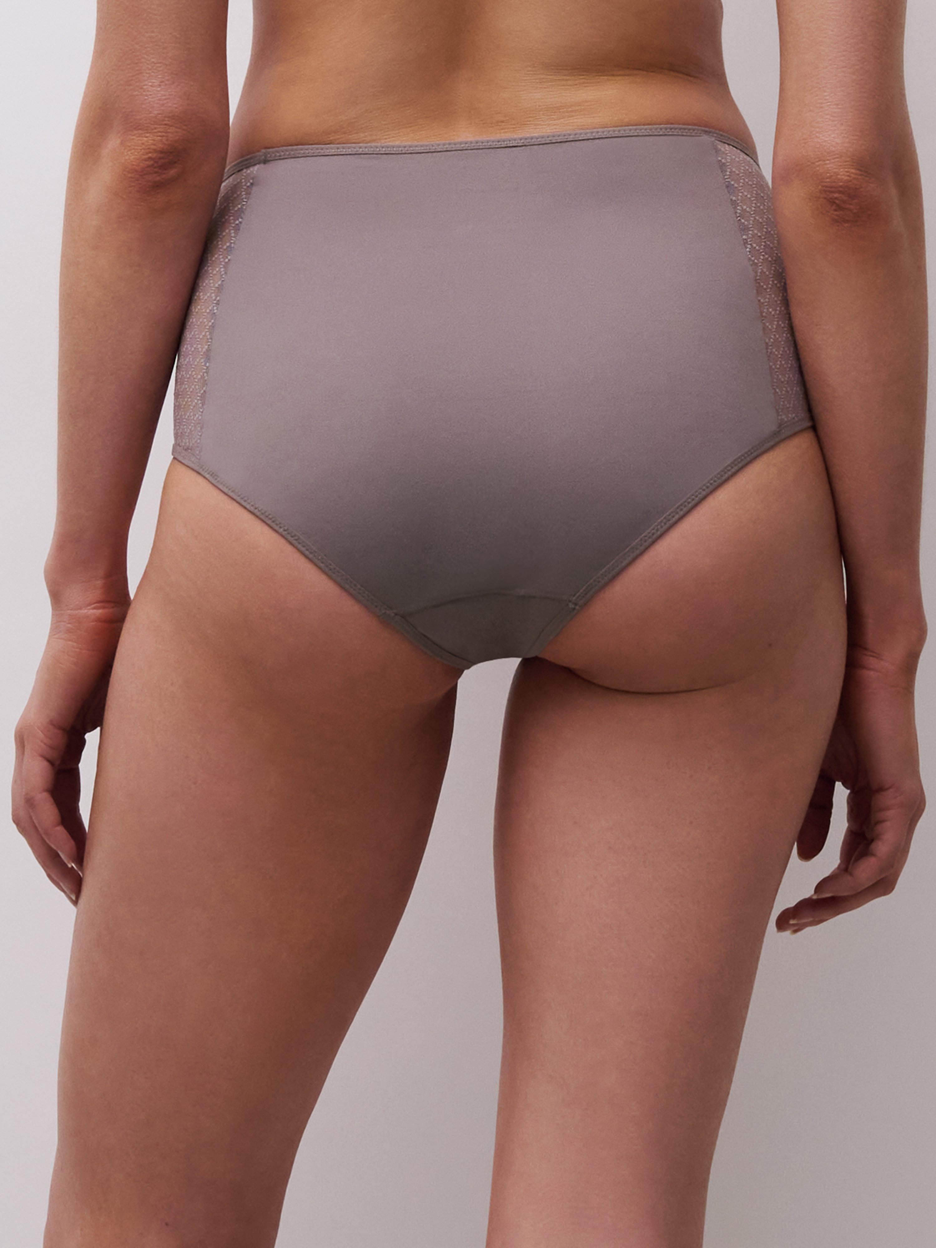 High-waisted lace panties CHANTELLE Grey