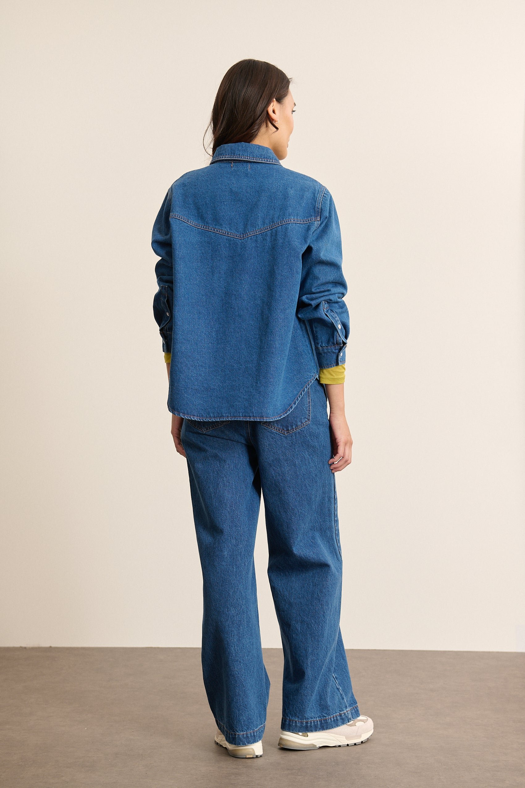 Long-sleeved denim shirt GARANCE PARIS Blue