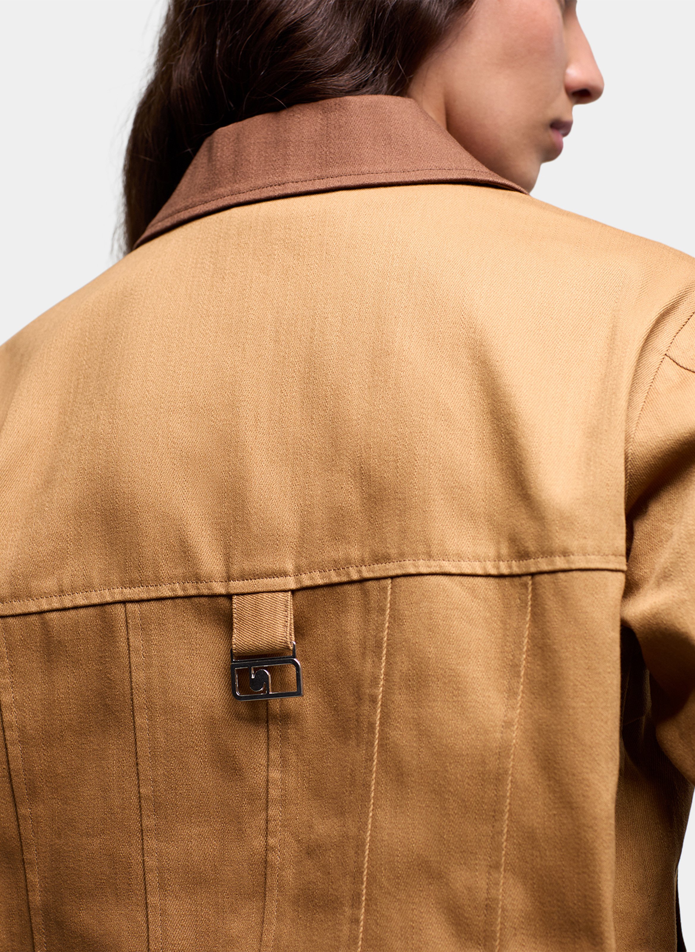 Solid structured buttoned jacket LAAGAM Beige