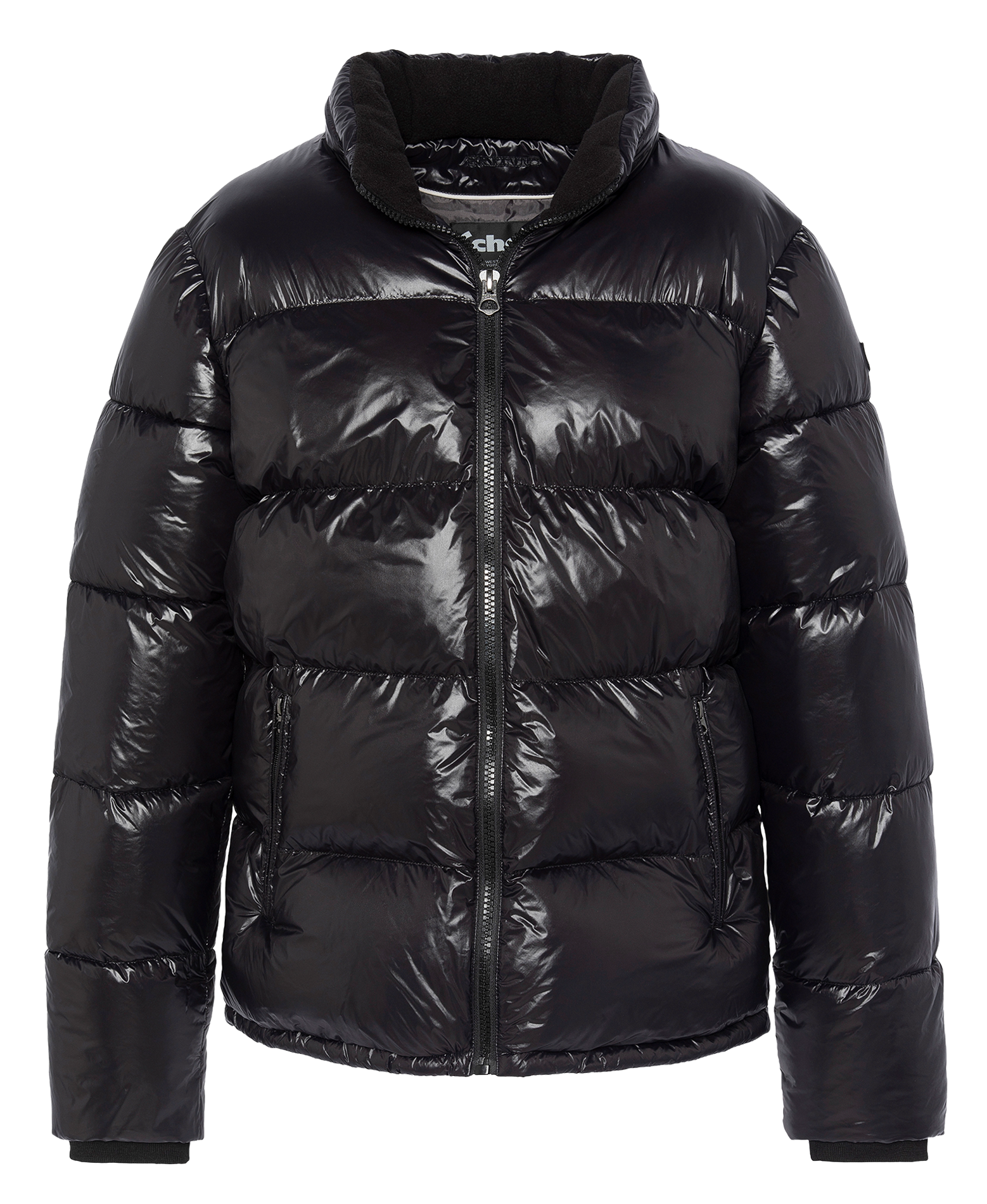 Doudoune droite matelassée brillante SCHOTT Noir