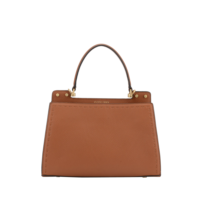 Handbag - cowhide leather POURCHET Brown
