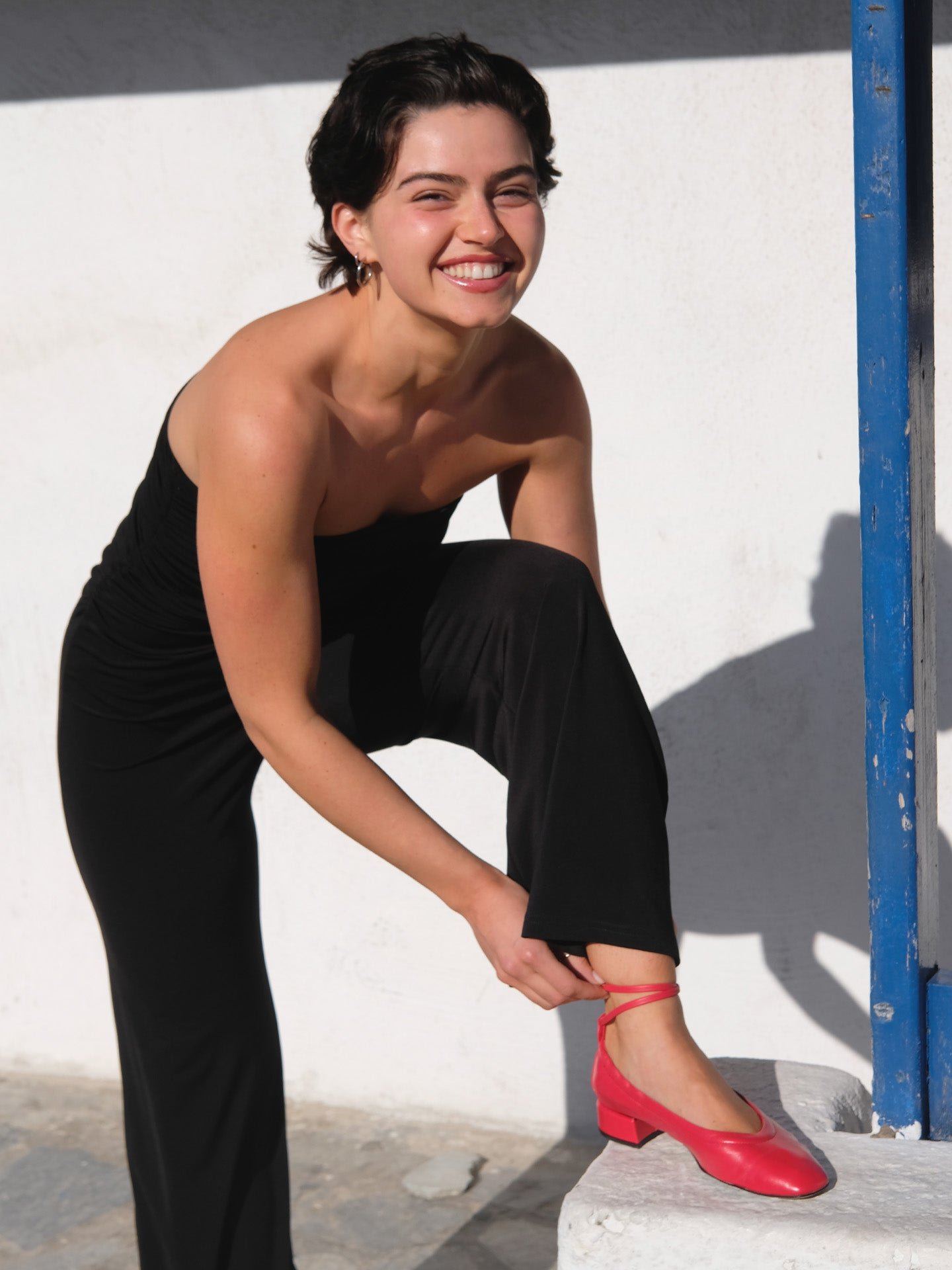 Nappa leather ballet flats EMZI PARIS Red