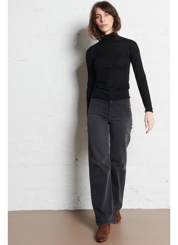 Cotton-blend wide-leg jeans - Look 7