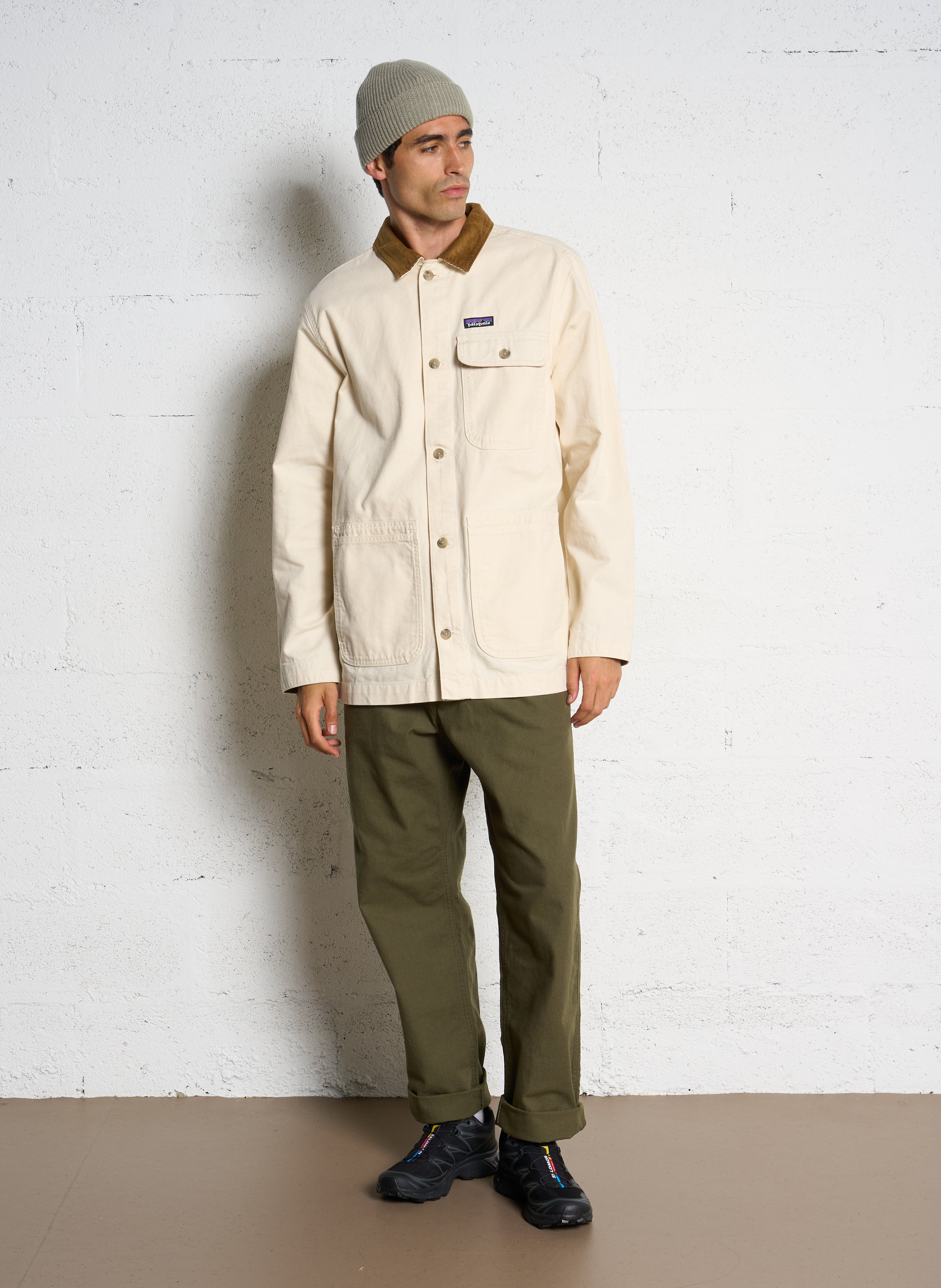 Jacket with classic collar in organic cotton PATAGONIA Beige