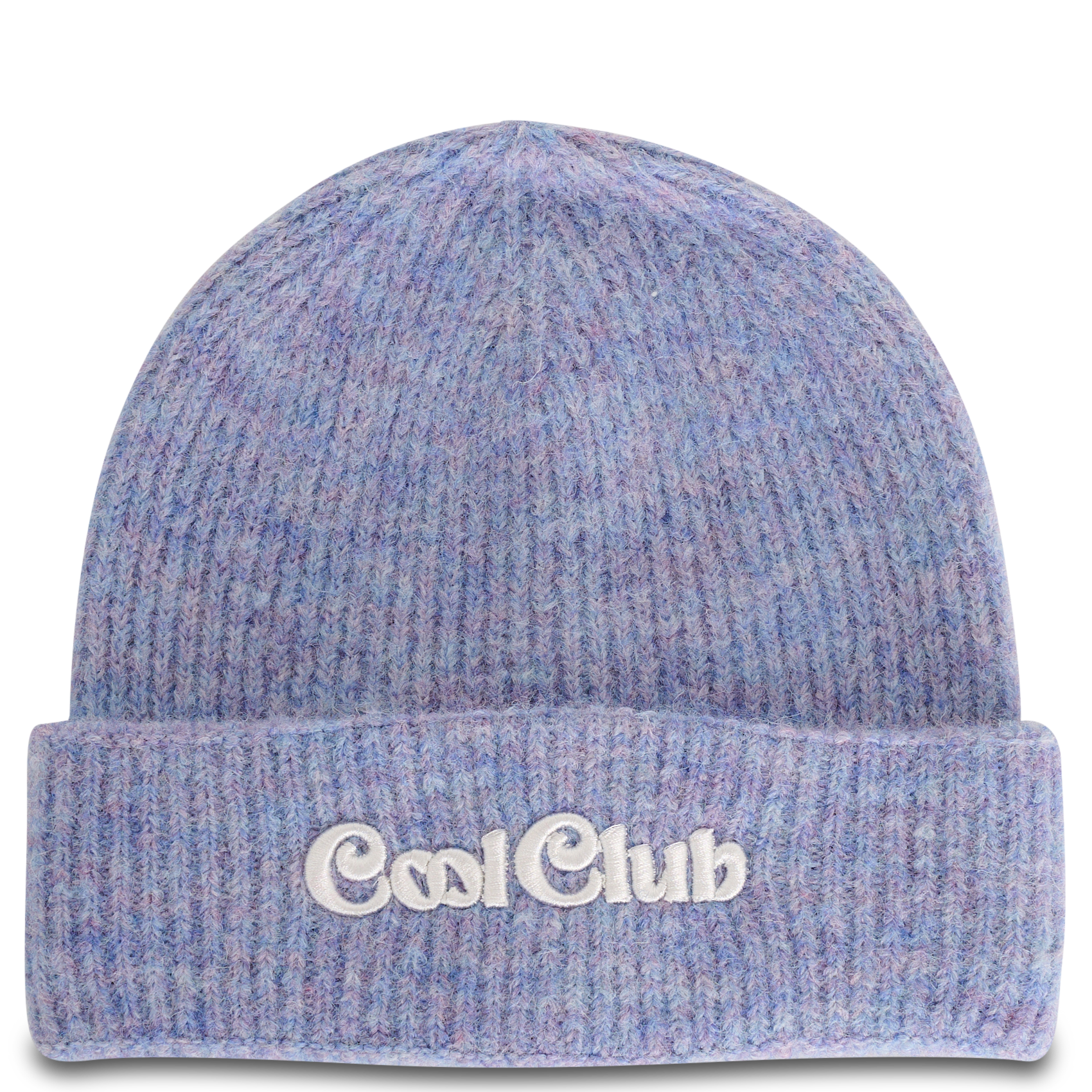 Bonnet en maille chinée à broderie I CODE Bleu