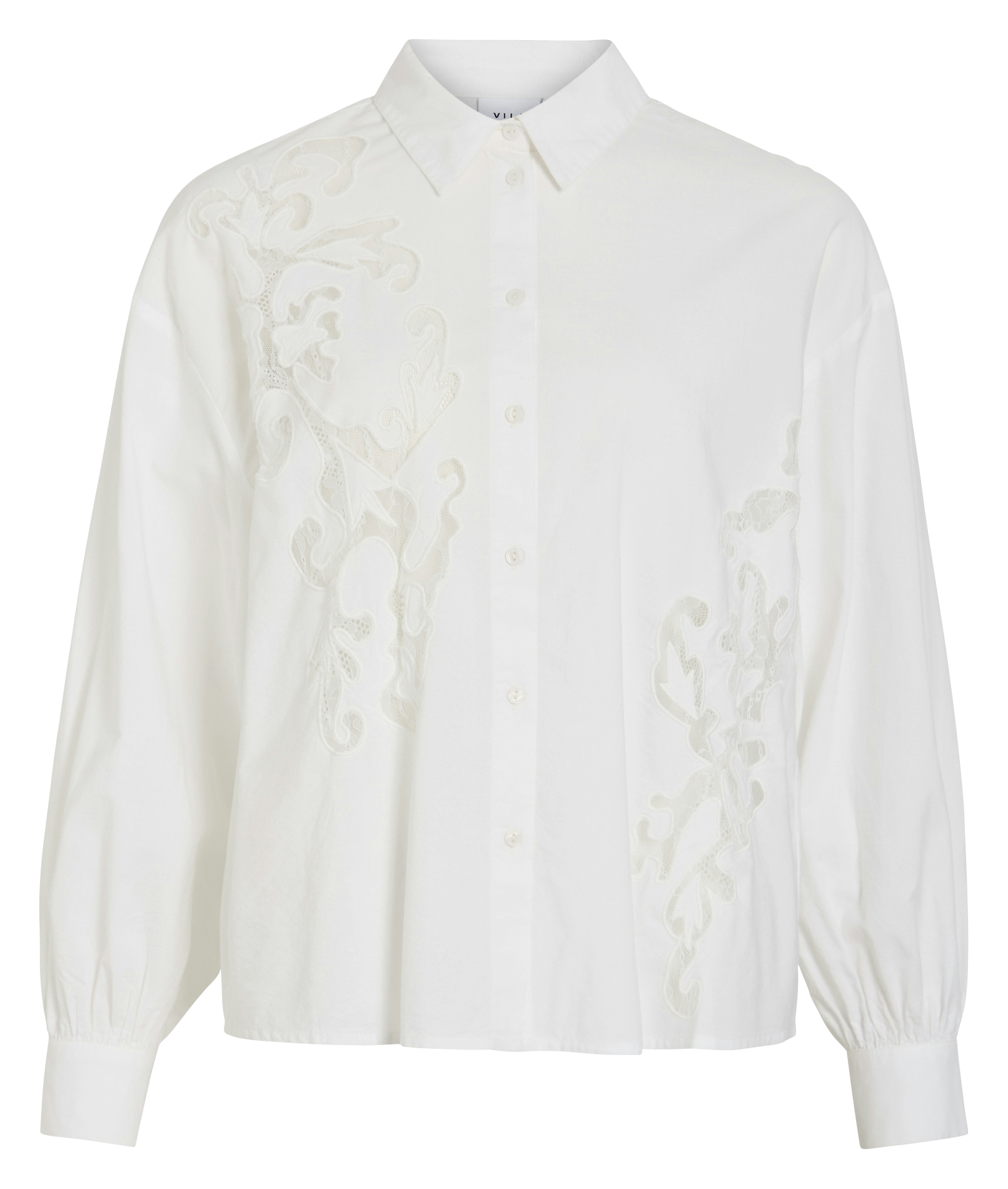 Chemise col classique brodée VILA Blanc