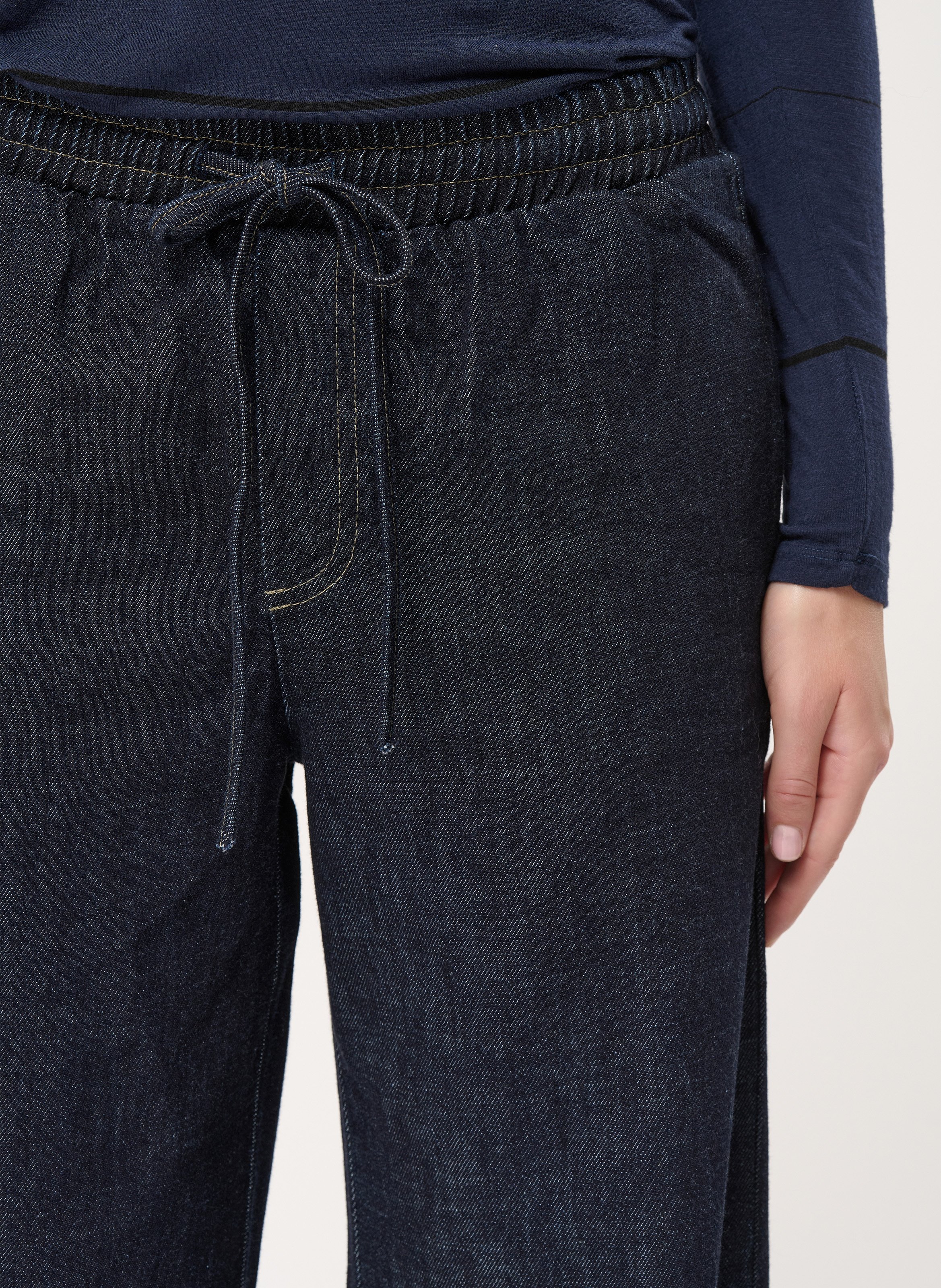 Pantalon large en denim de coton HUMILITY Bleu