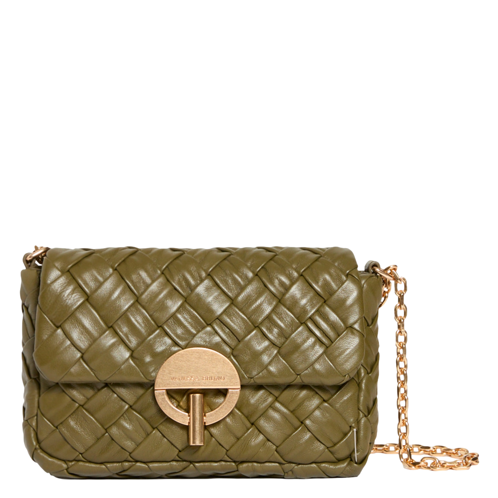 Sac bandoulière en cuir tressé VANESSA BRUNO Vert