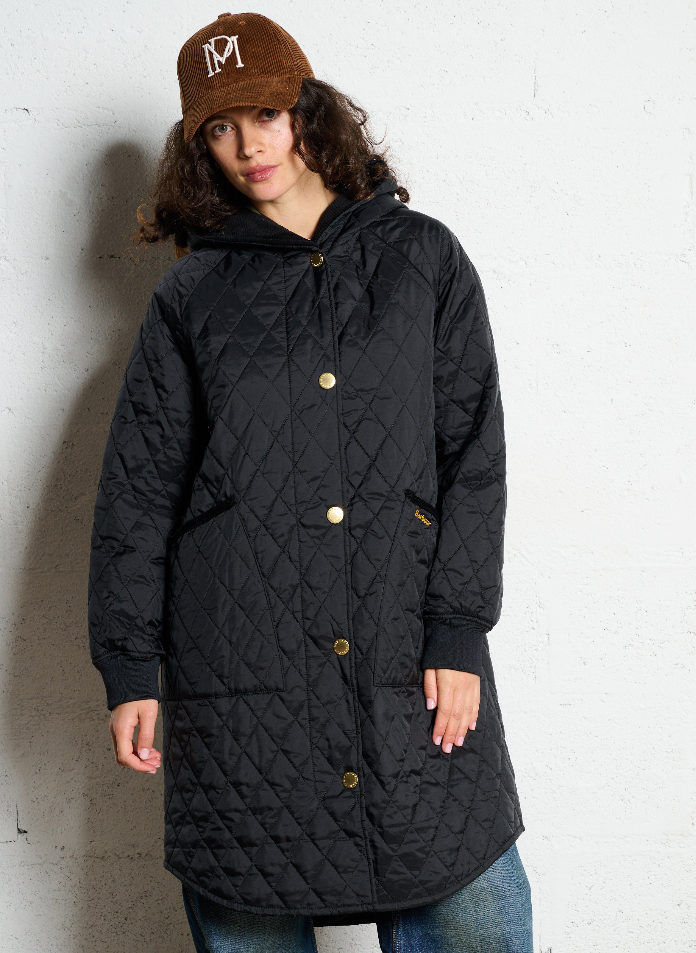 Veste matelassée col capuche BARBOUR Noir