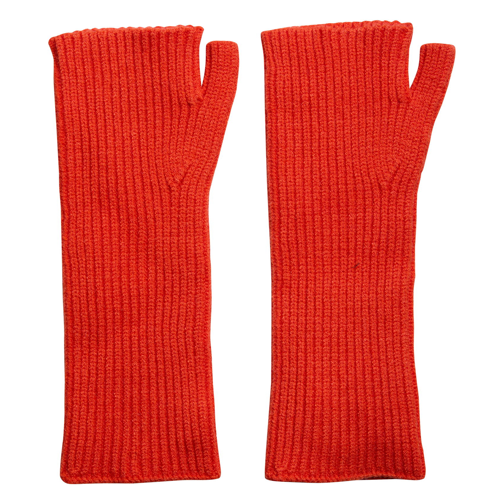Knit fingerless gloves PIECES Orange