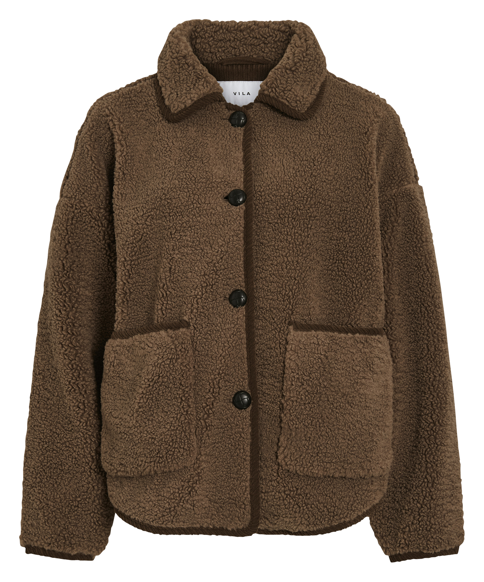 Sherpa classic-collar jacket VILA Brown