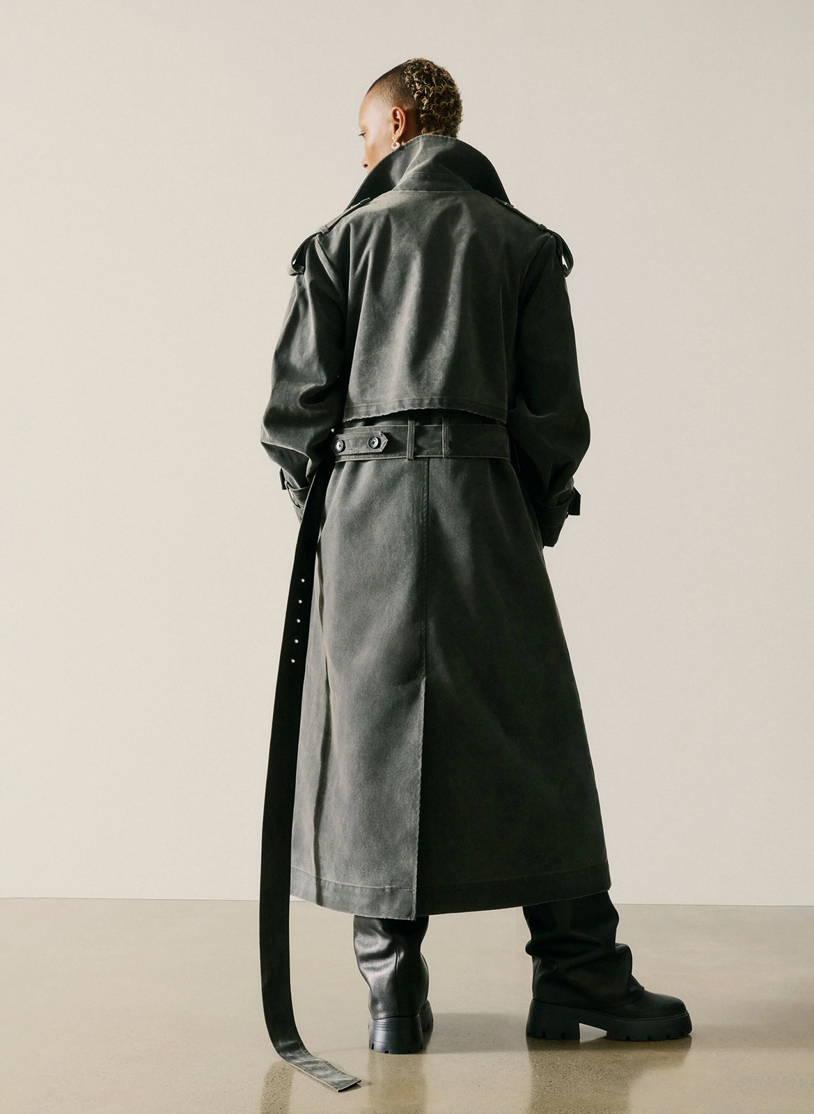 Trench col tailleur effet cuir DESIGUAL Noir