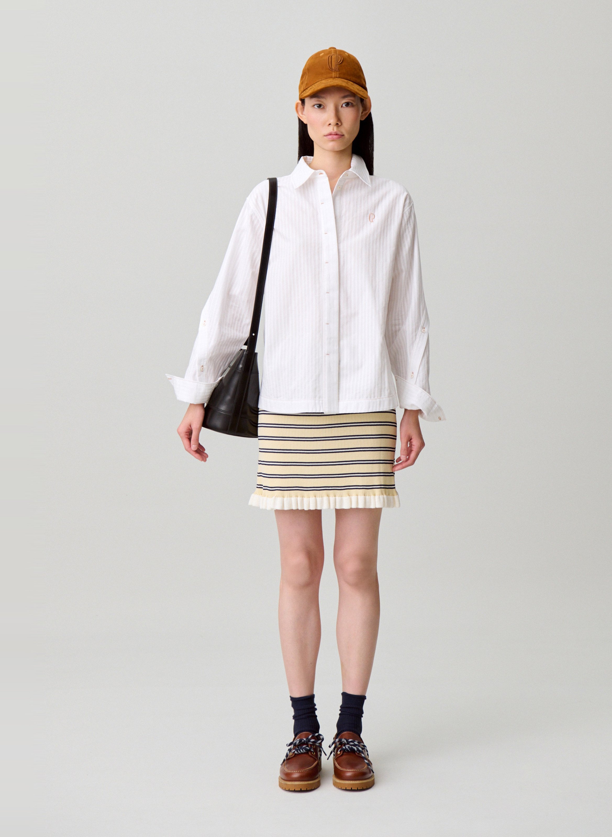 Cotton shirt with classic collar CLAUDIE PIERLOT Beige