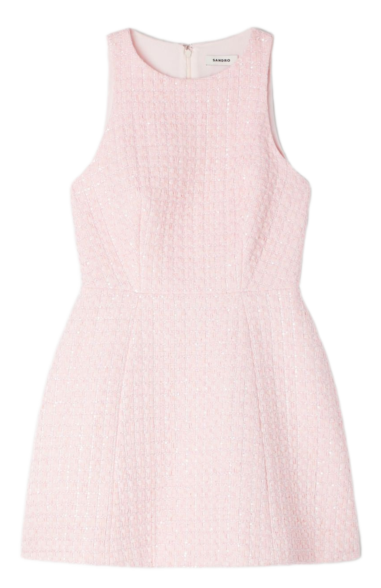 Robe courte col rond en tweed SANDRO Rose