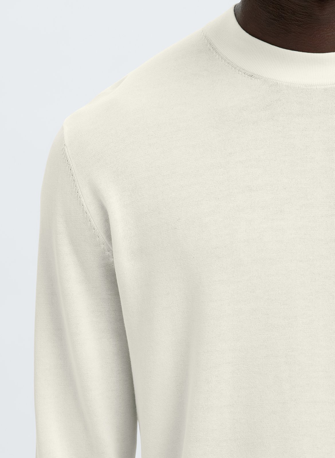 Pull col rond SELECTED Beige