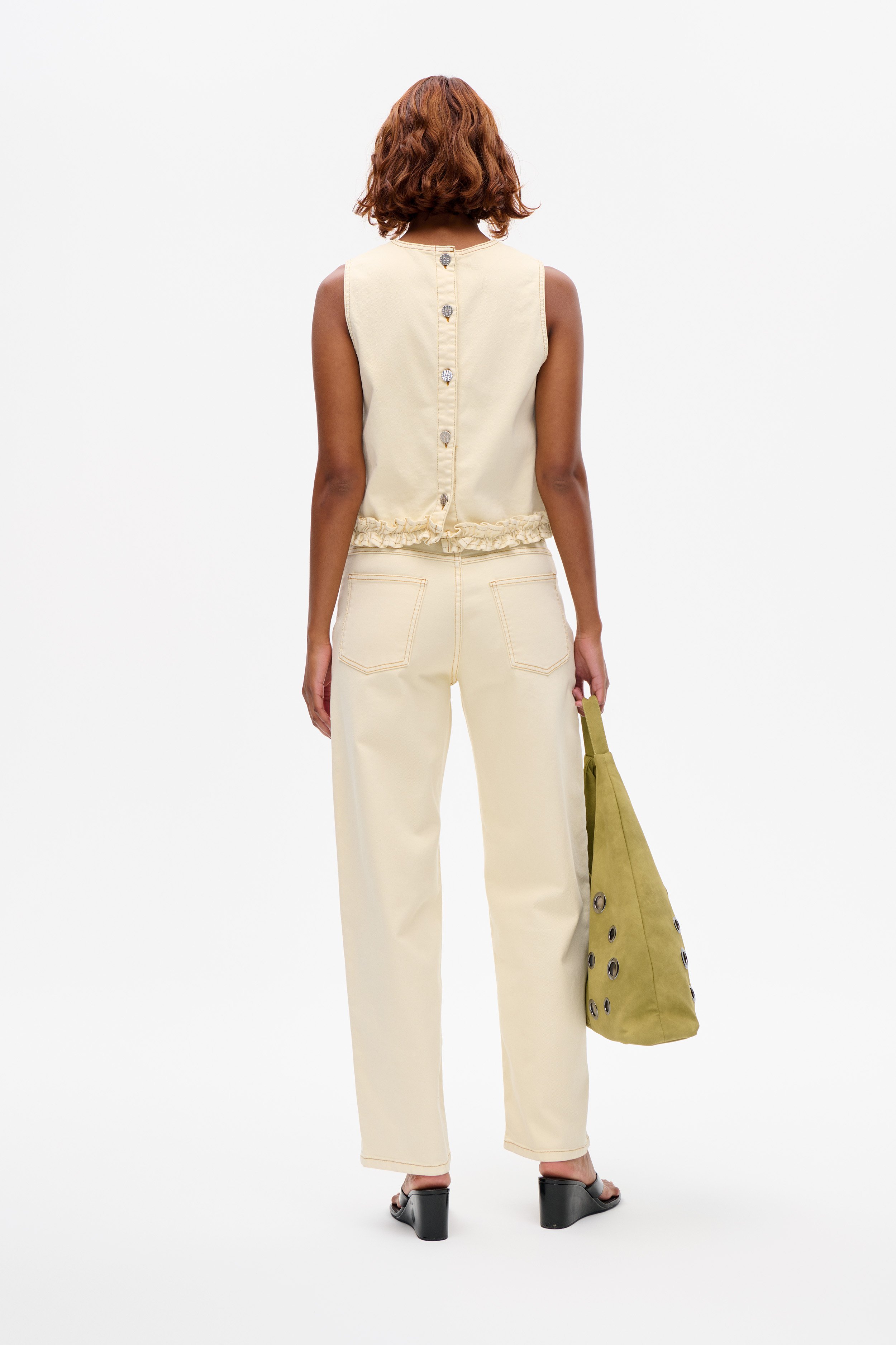 Straight organic cotton-blend jeans BAUM UND PFERDGARTEN White