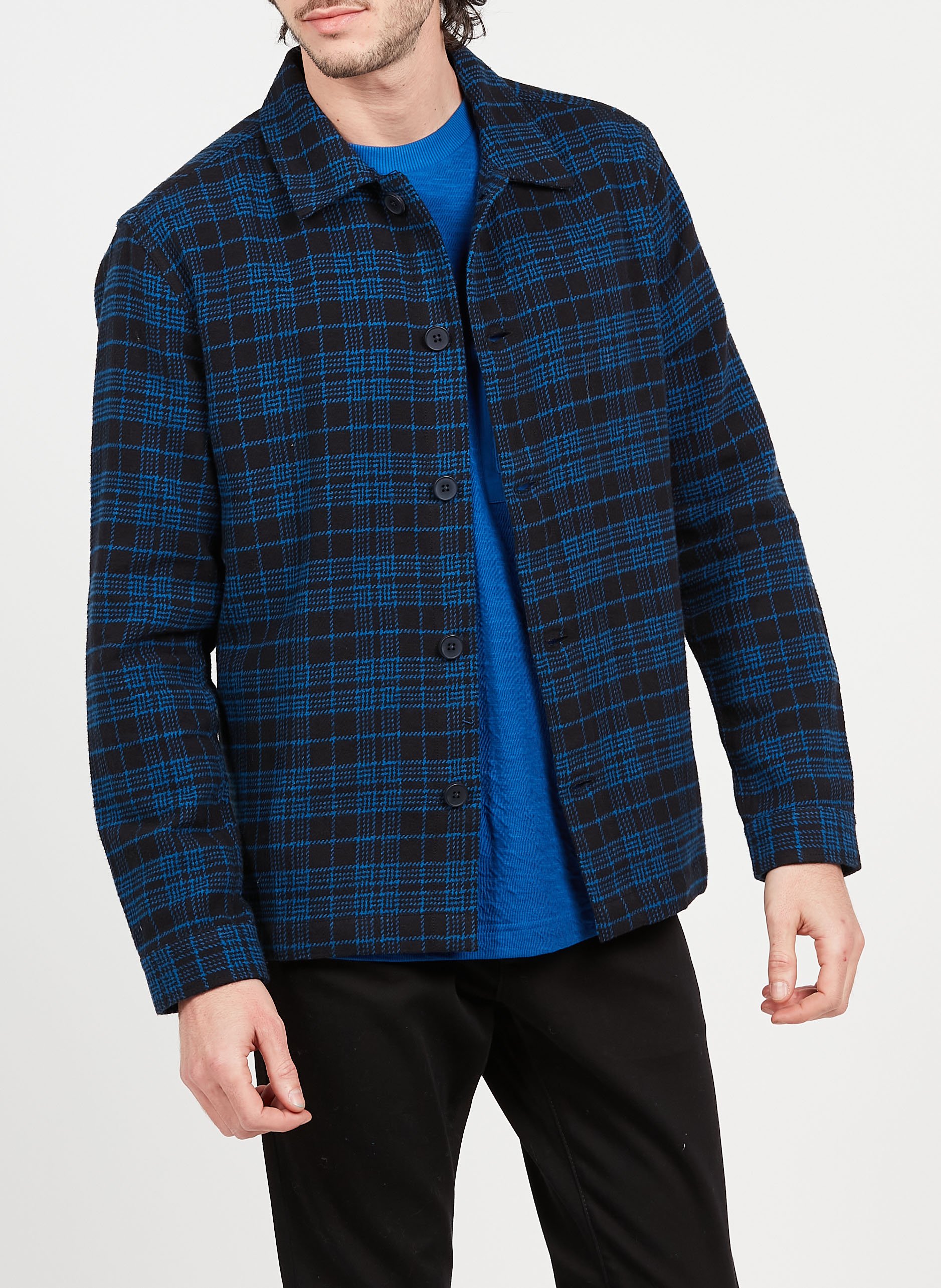 Surchemise à carreaux en coton bio KNOWLEDGE COTTON APPAREL Noir
