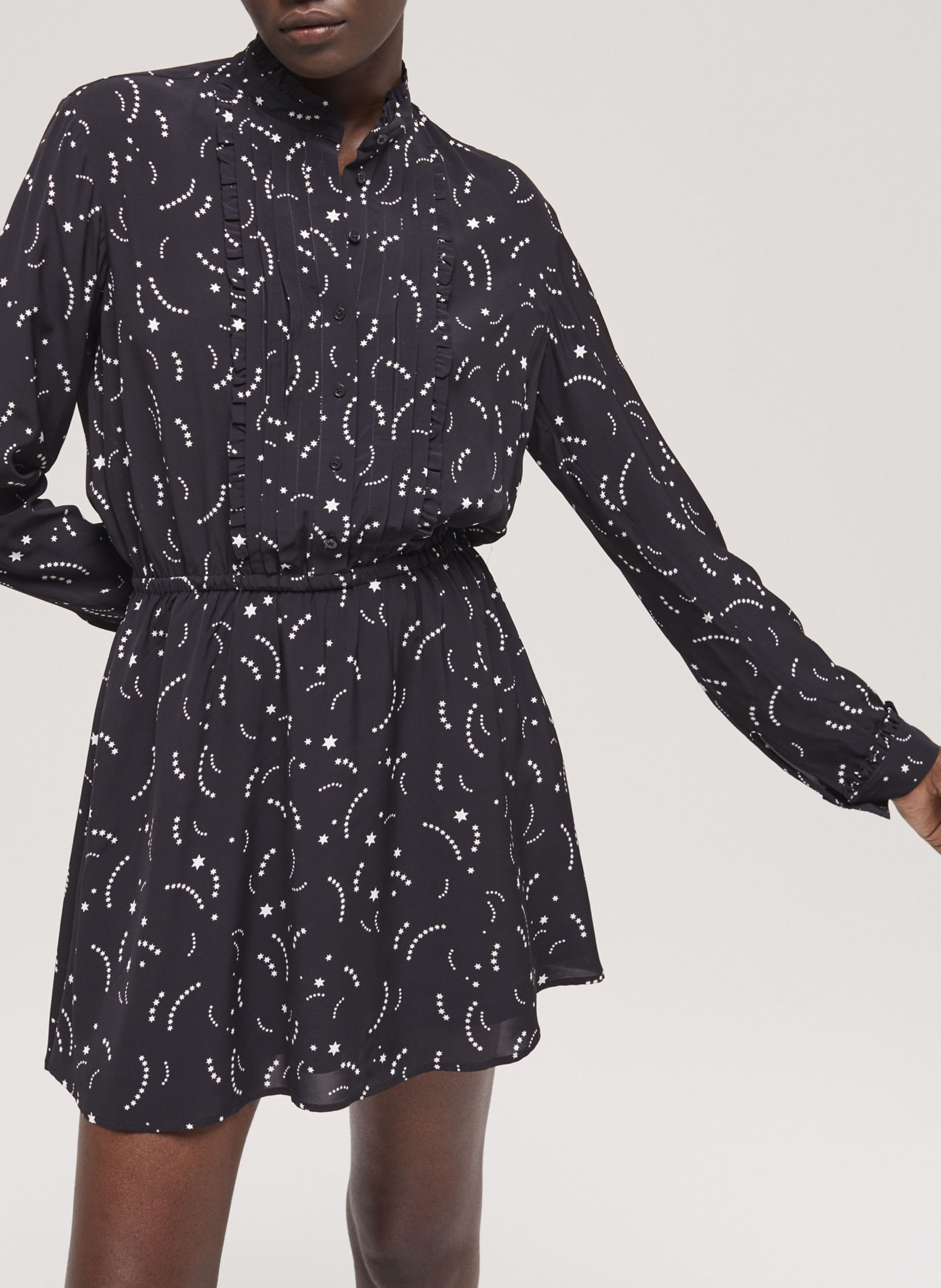 Robe courte en viscose imprimée THE KOOPLES Noir