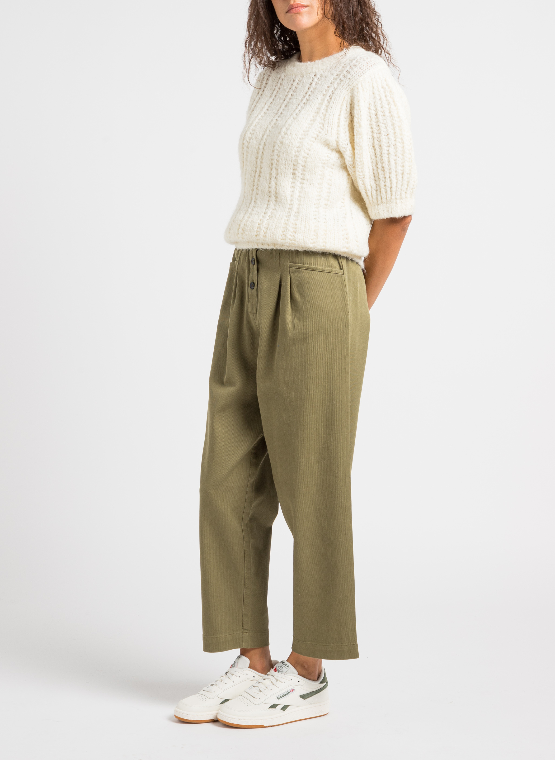 Pull col rond en laine mélangée  BELLEROSE Beige