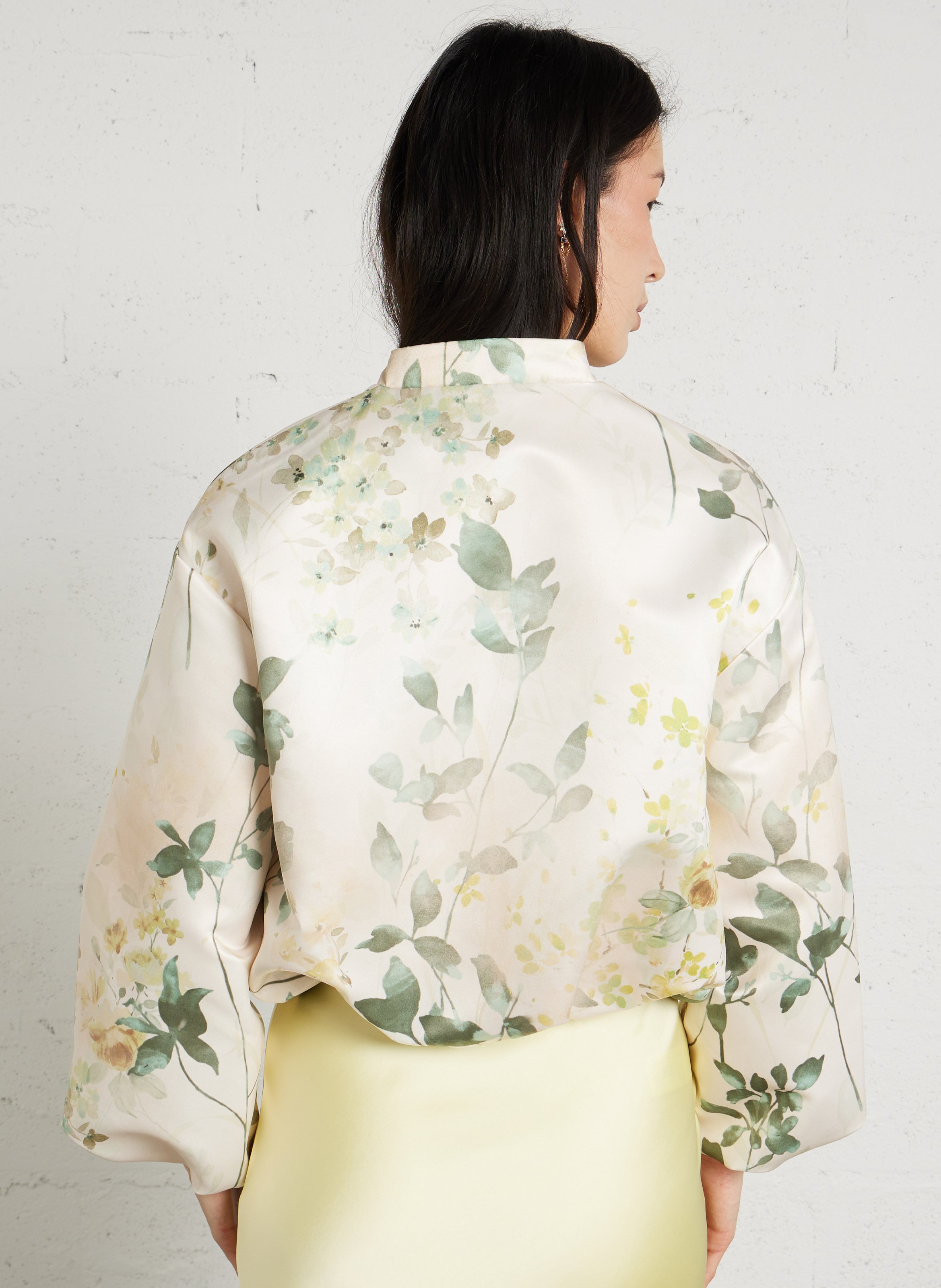 Oversized jack met teddy kraag en print IMPERIAL Beige