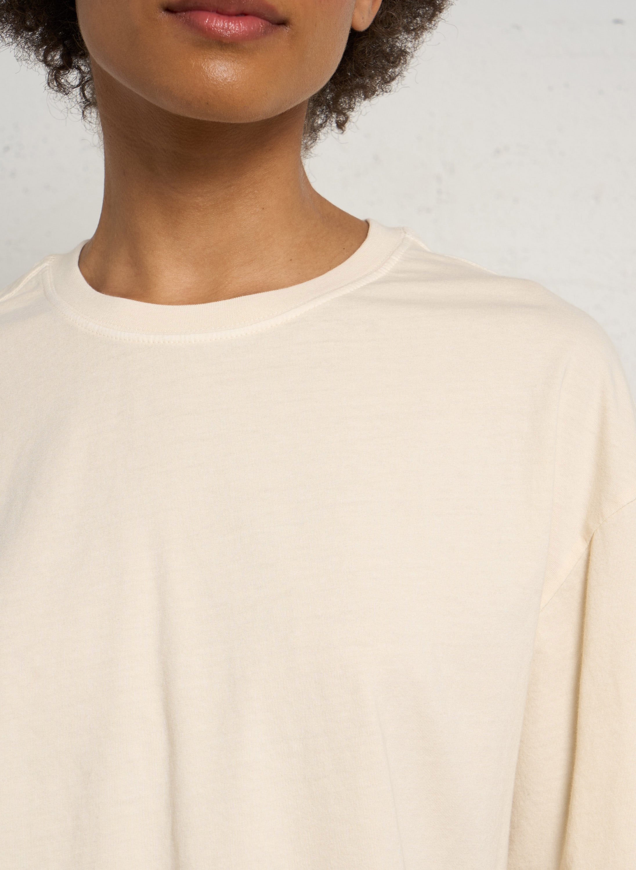 Oversized round-neck cotton T-shirt HOD PARIS Beige