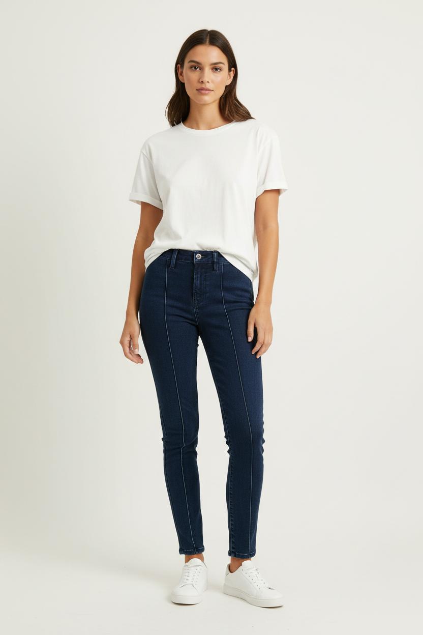 Cropped slim jeans with studs COMPTOIR DES COTONNIERS - Seconde main Blue