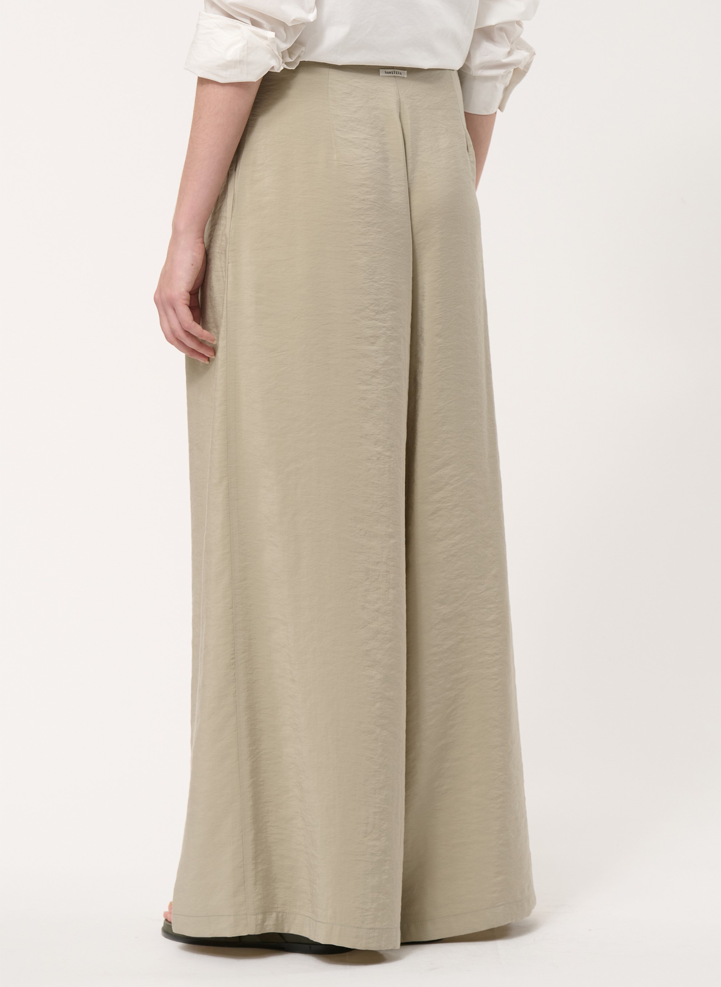 High-waisted plain long crossed pants HUMILITY Green