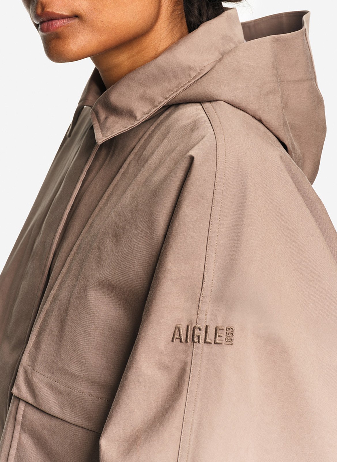 Cotton-blend coat with classic collar AIGLE Brown