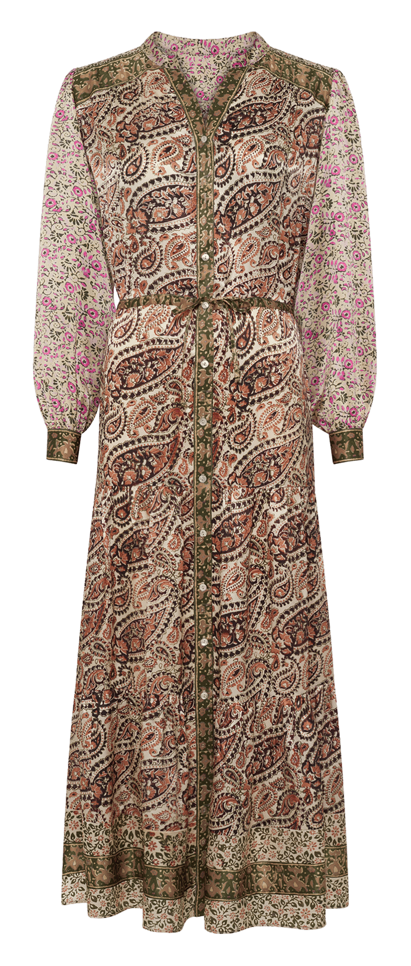 Langes Seidenblumenkleid GERARD DAREL Schwarz