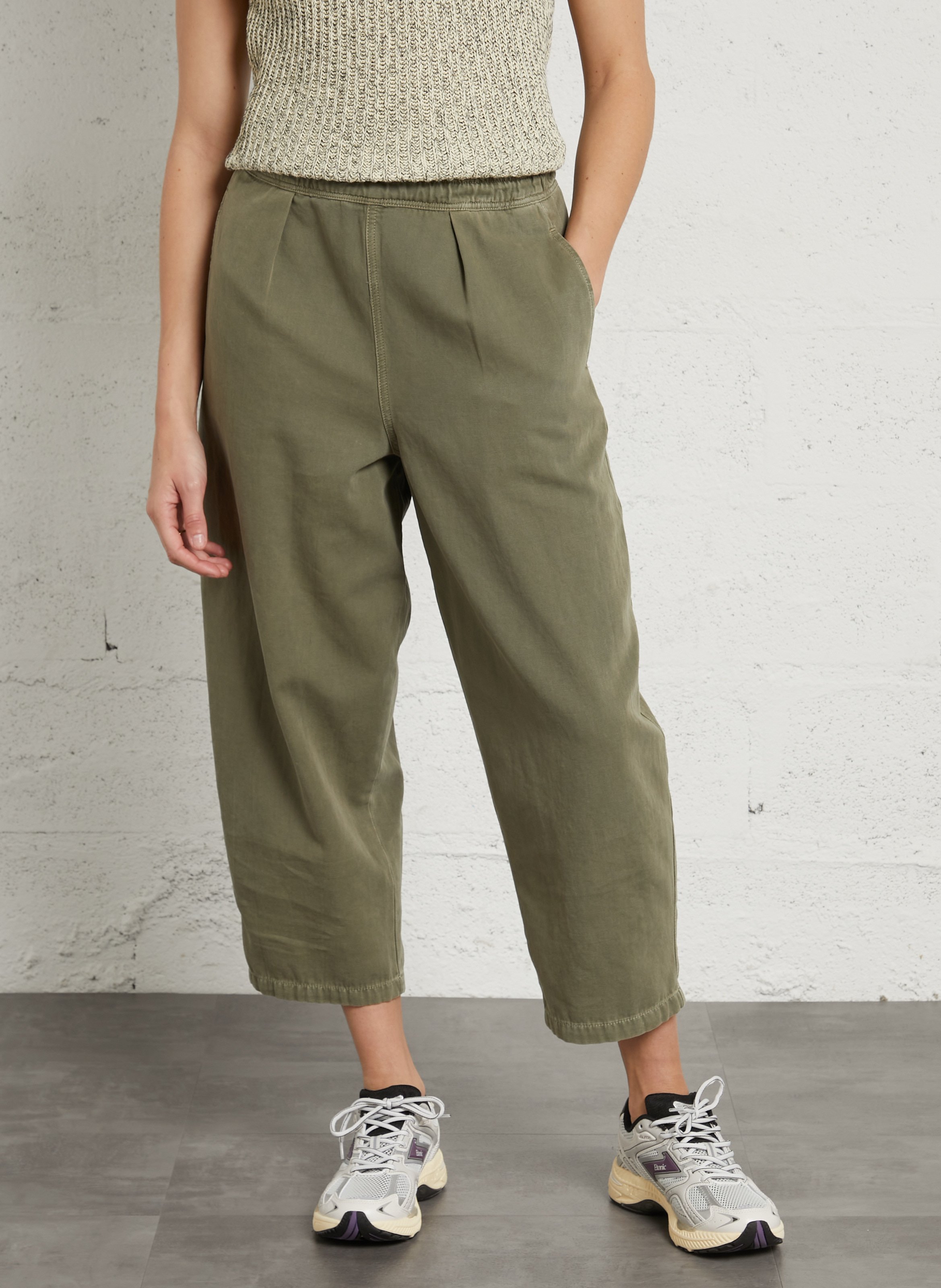 Grote joggingbroek van katoen en gerecycled katoenblend. AMERICAN VINTAGE Groen